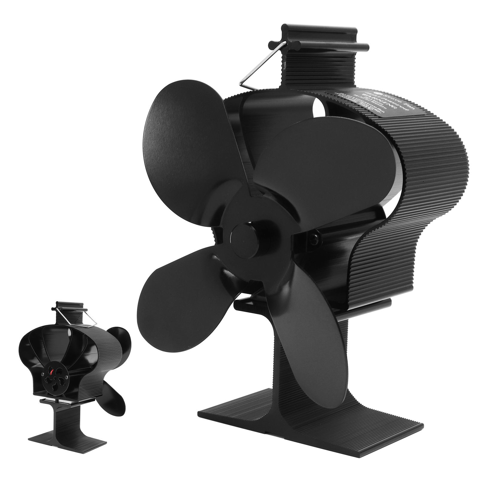 4 Blades Heat Powered Stove Fan High Temperature Resistance Self Starting Fireplace Fan Black Diameter 152mm LT381 Crown Style - Image 8