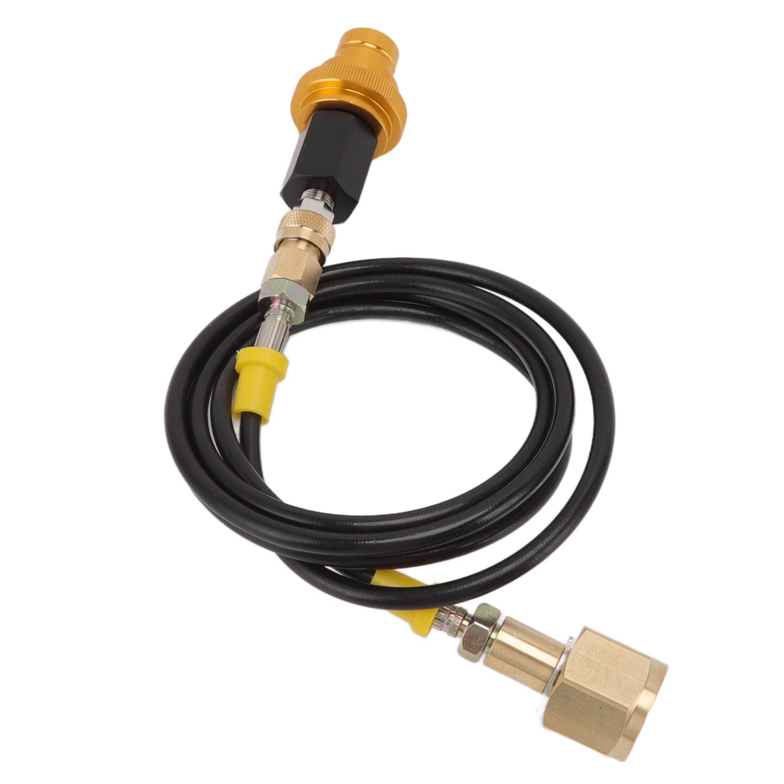 Soda Machine Adapter Hose Kit 1.5m Black Soda Adapter Hose with Gold Quick Adapter CO2 Tank Refill Adapter W21.8 14 - Image 2
