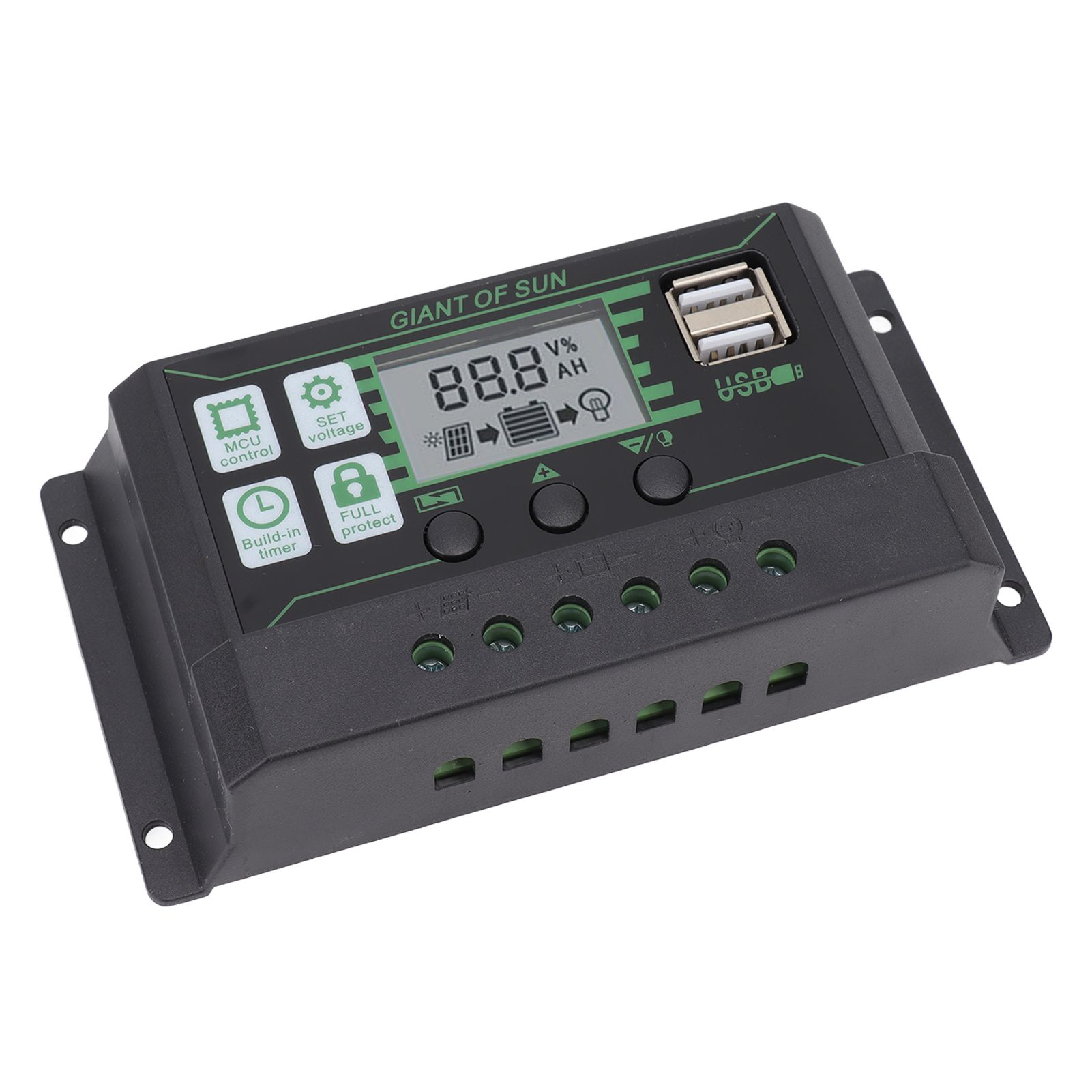Solar Charge Controller Dual USB Automatic Identification PWM PV Panel Charger for Industry 5V 100A - Image 3