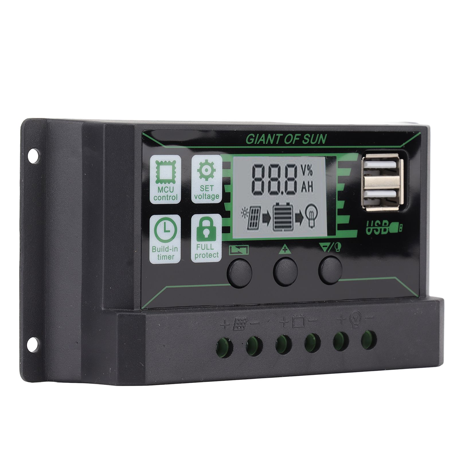 Solar Charge Controller Dual USB Automatic Identification PWM PV Panel Charger for Industry 5V 100A - Image 6
