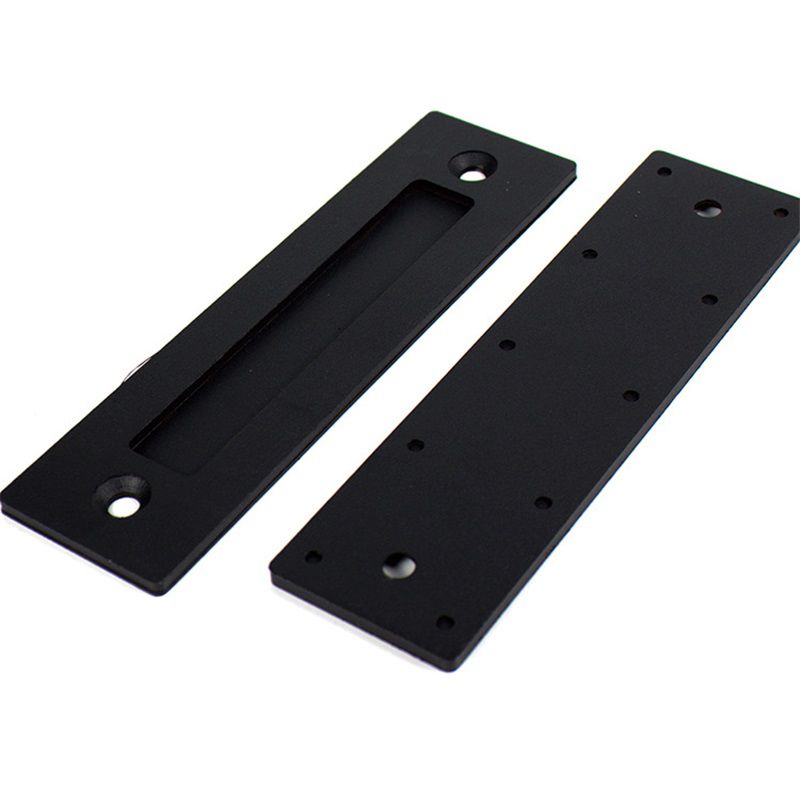 Sliding Barn Door Handle Flat Back Plate Double Sided Rectangular Black Door Pull Handle - Image 3