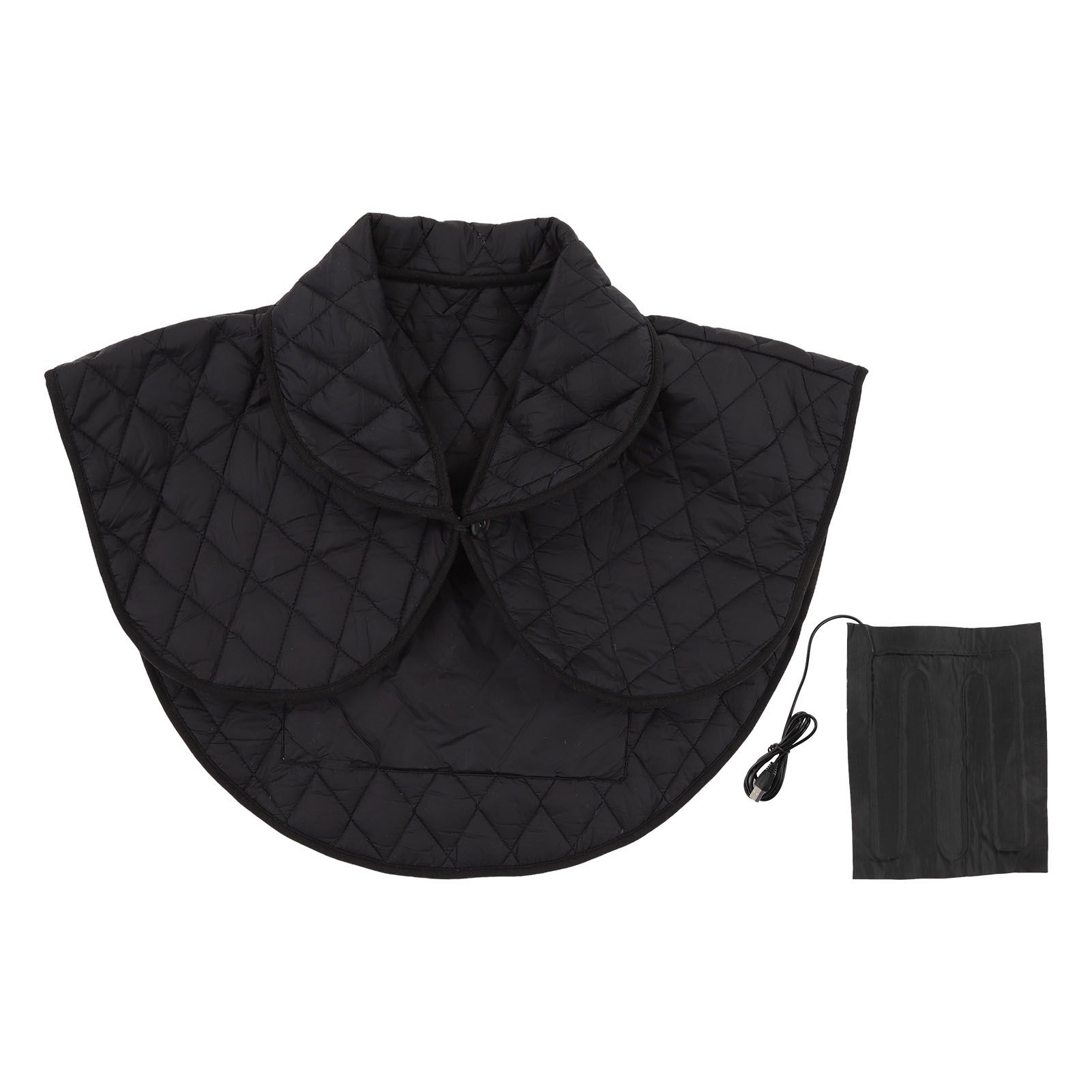 Shoulder Heating Pad Cold Proof Polyester Fiber USB Power Supply Unisex Electric Heated Shawl for Winter Black - Image 1