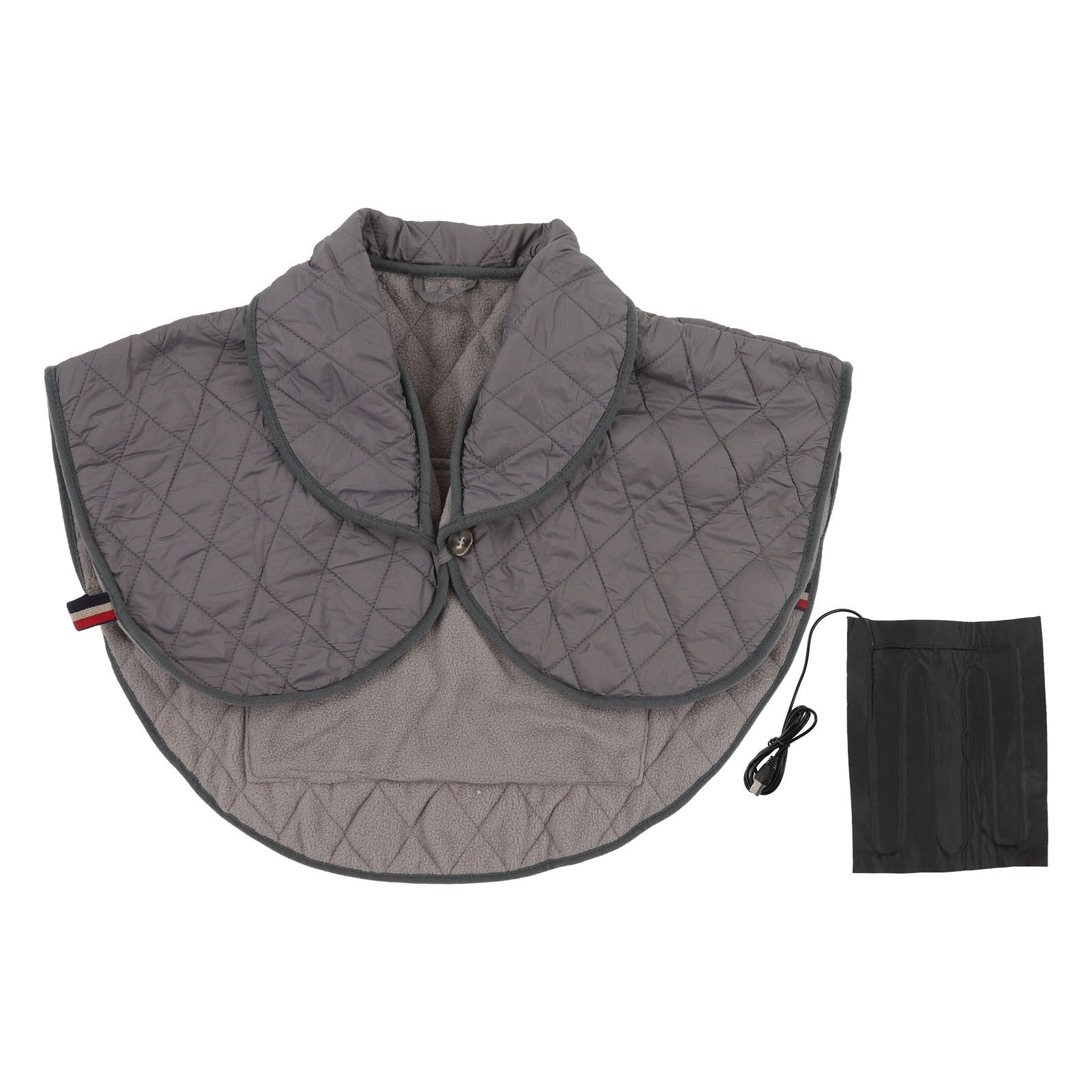 Shoulder Heating Pad Cold Proof Polyester Fiber USB Power Supply Unisex Electric Heated Shawl for Winter Grey - Image 1