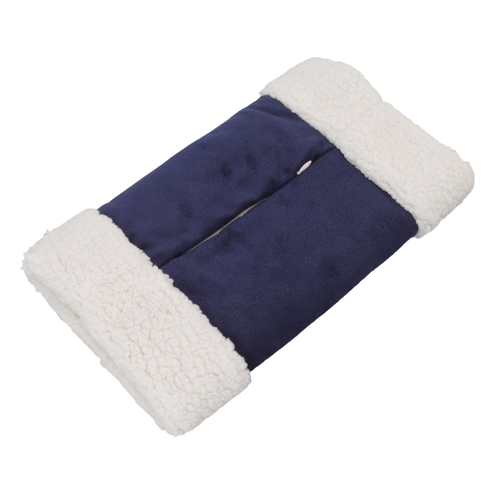 Portable Heated Hand Muff Plush Thickened Heated Hand Warmer Pouch USB Rechargeable Electric Heater for Autumn Winter Warm 10W 5V Dark Blue - Image 2