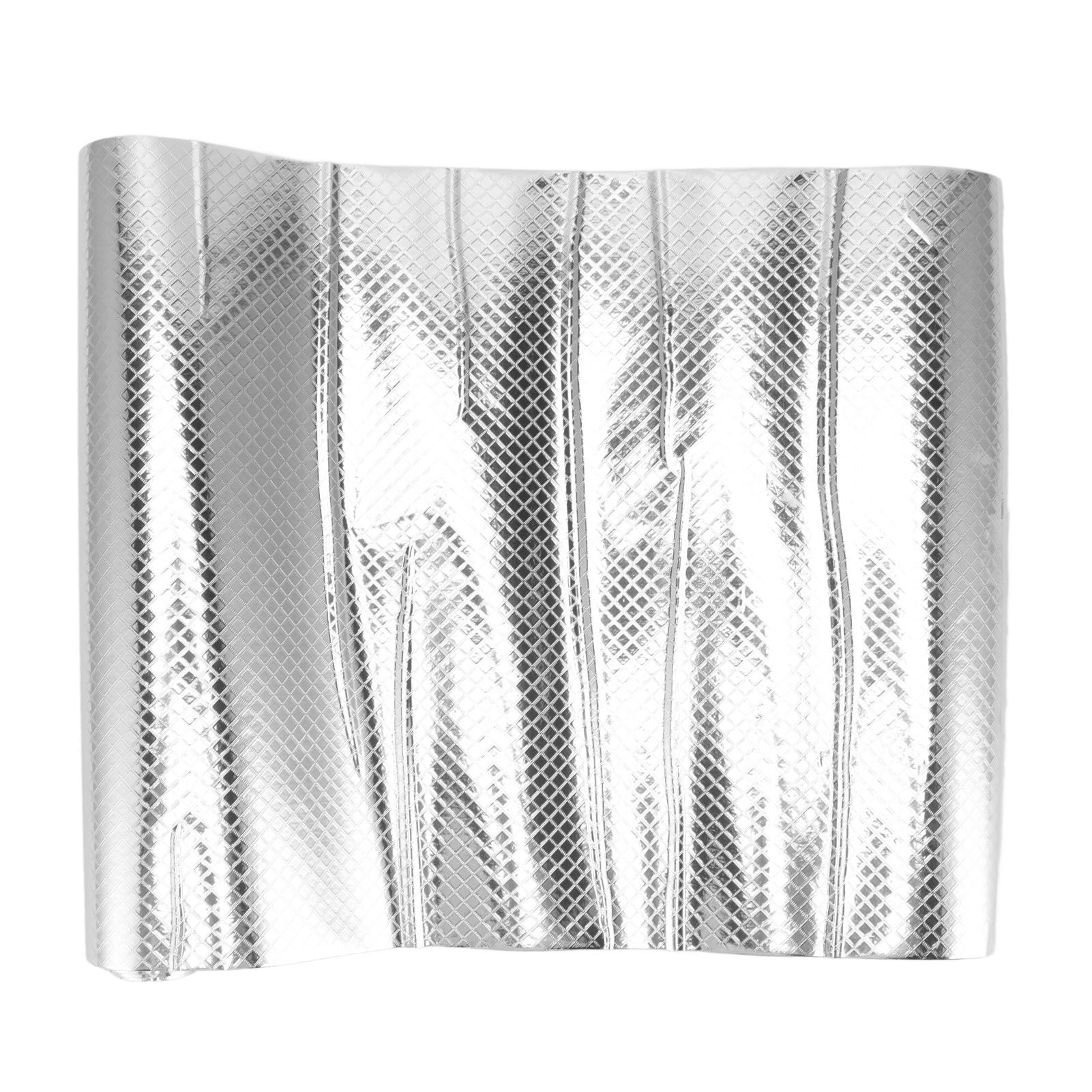 Kitchen Aluminum Foil Stickers Oil Proof Waterproof PVC Self Adhesive Kitchen Backsplash Wallpaper for Kitchen Cabinet Silver Size: Approx. 30x200cm / 11.8x78.7in - Image 1