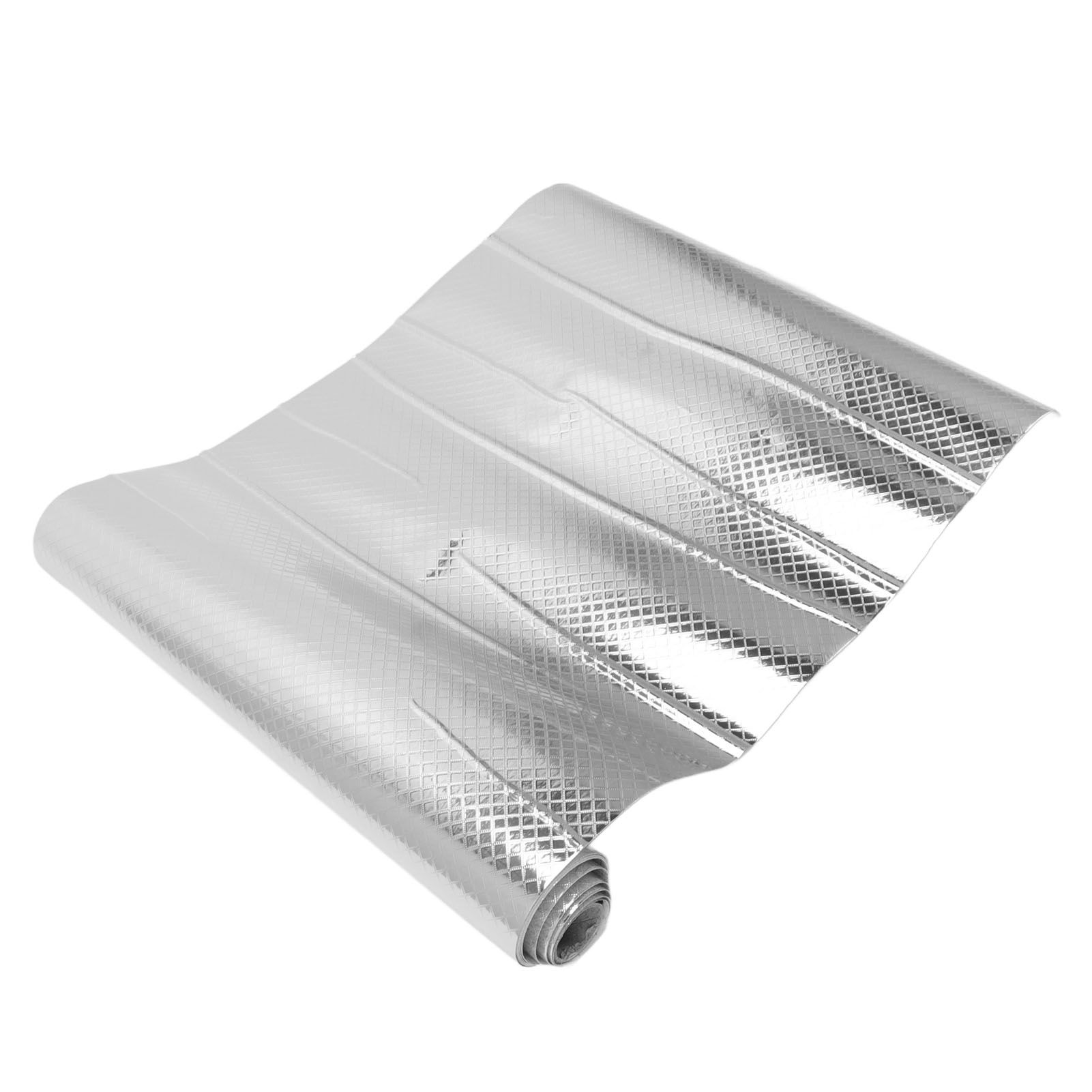 Kitchen Aluminum Foil Stickers Oil Proof Waterproof PVC Self Adhesive Kitchen Backsplash Wallpaper for Kitchen Cabinet Silver Size: Approx. 30x200cm / 11.8x78.7in - Image 2