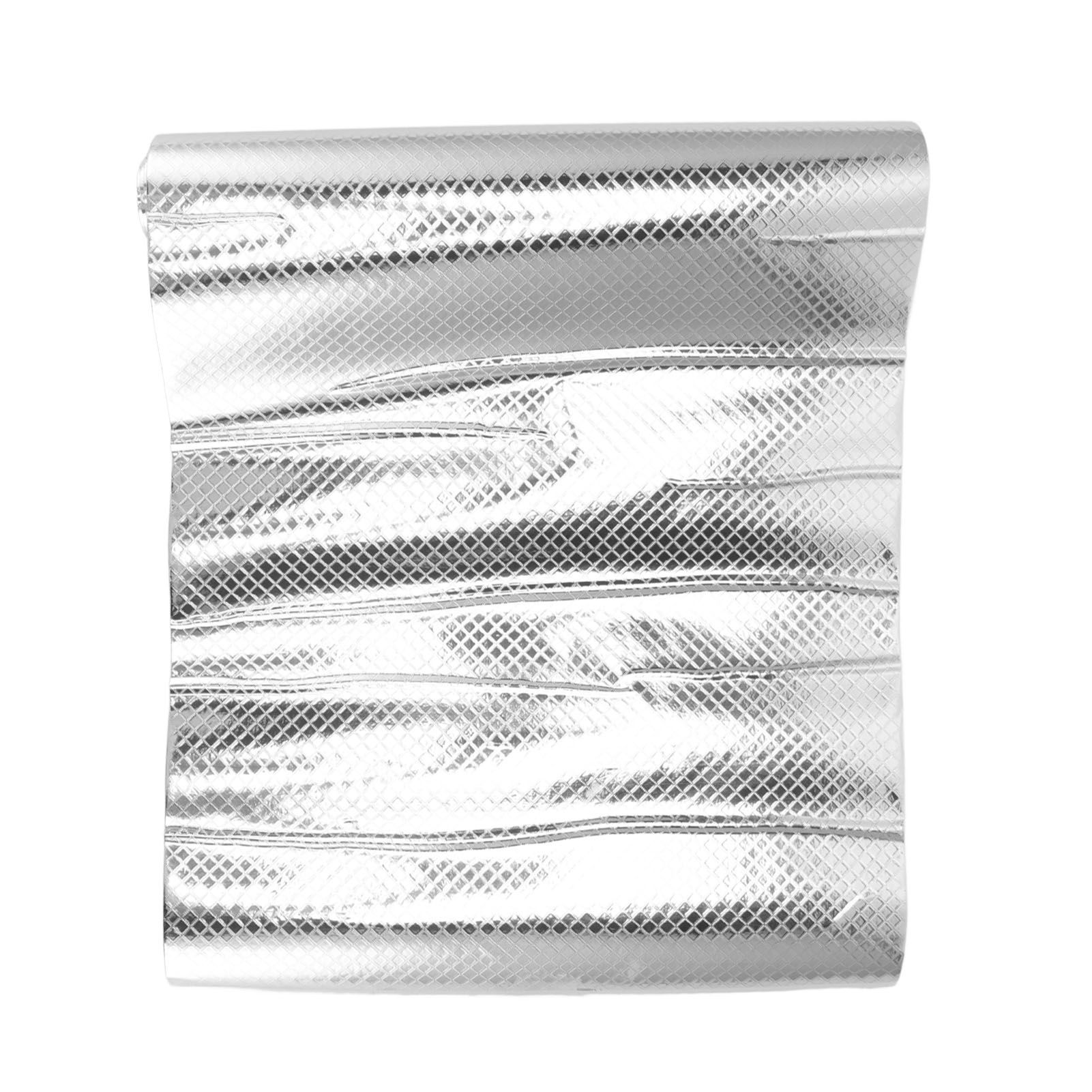 Kitchen Aluminum Foil Stickers Oil Proof Waterproof PVC Self Adhesive Kitchen Backsplash Wallpaper for Kitchen Cabinet Silver Size: Approx. 30x200cm / 11.8x78.7in - Image 5