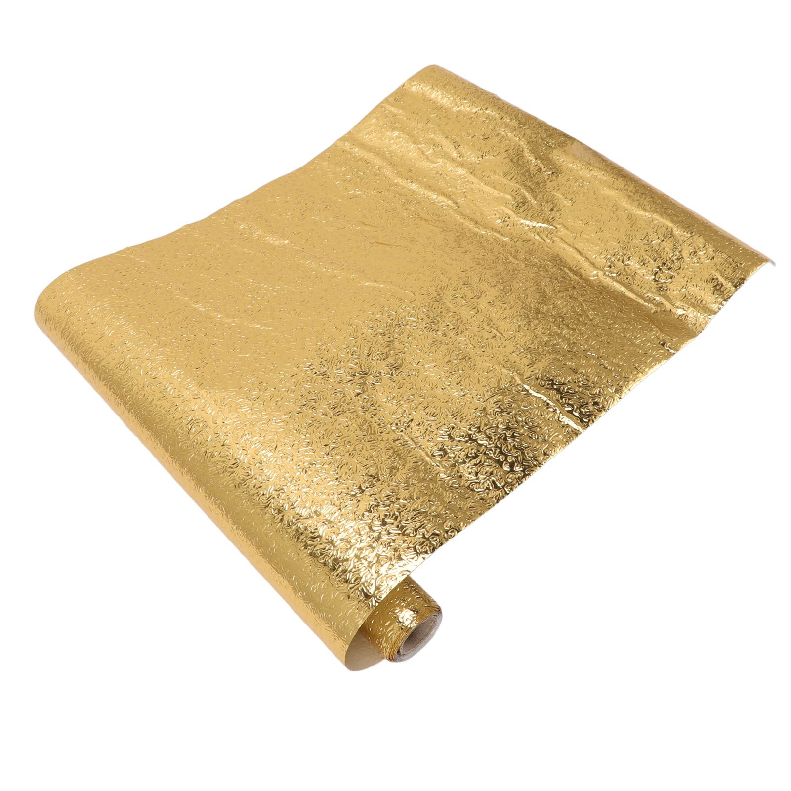 Oil Proof Sticker Waterproof Self Adhesive Aluminum Foil Wallpaper for Kitchen Drawer Cabinet Countertop Gold 30cmx2m / 11.8x78.7in - Image 3