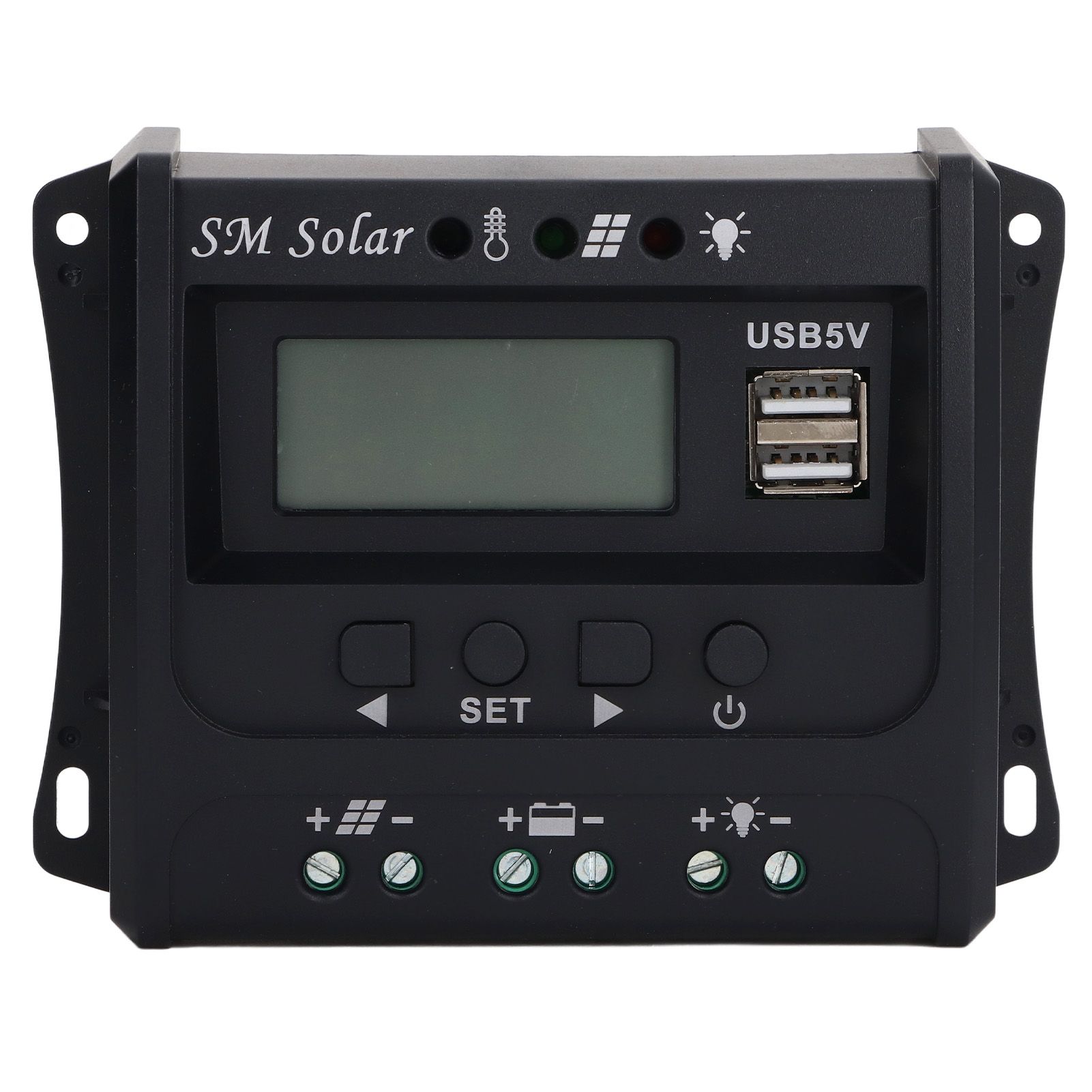 Solar Panel Controller 3 Stage PWM Charging Intelligent Microcontroller ABS Aluminum Plate 12V 24V Solar Charge Controller SEC10(10A) - Image 1