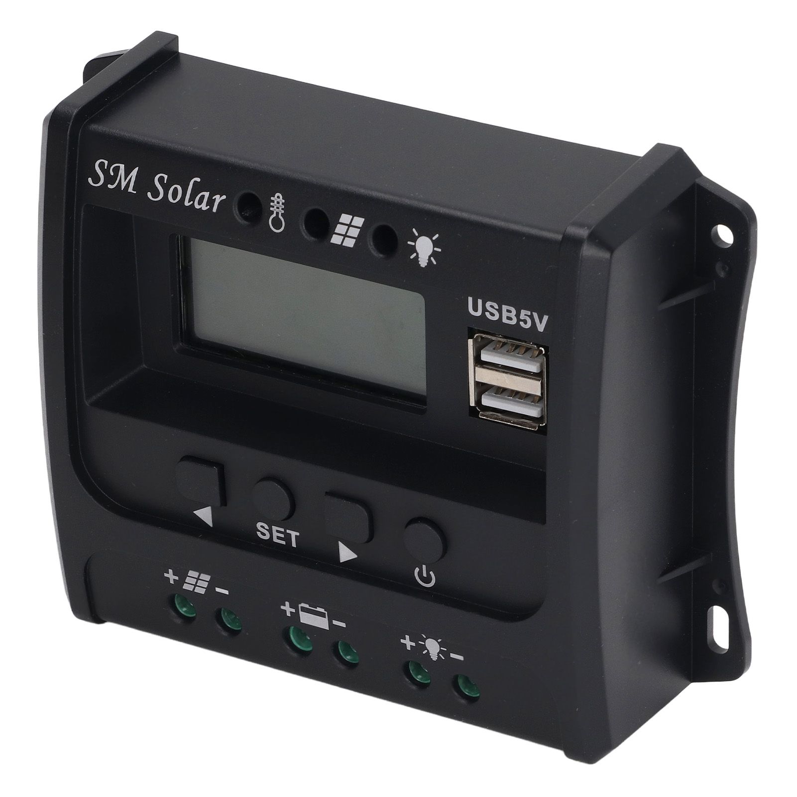 Solar Panel Controller 3 Stage PWM Charging Intelligent Microcontroller ABS Aluminum Plate 12V 24V Solar Charge Controller SEC10(10A) - Image 2
