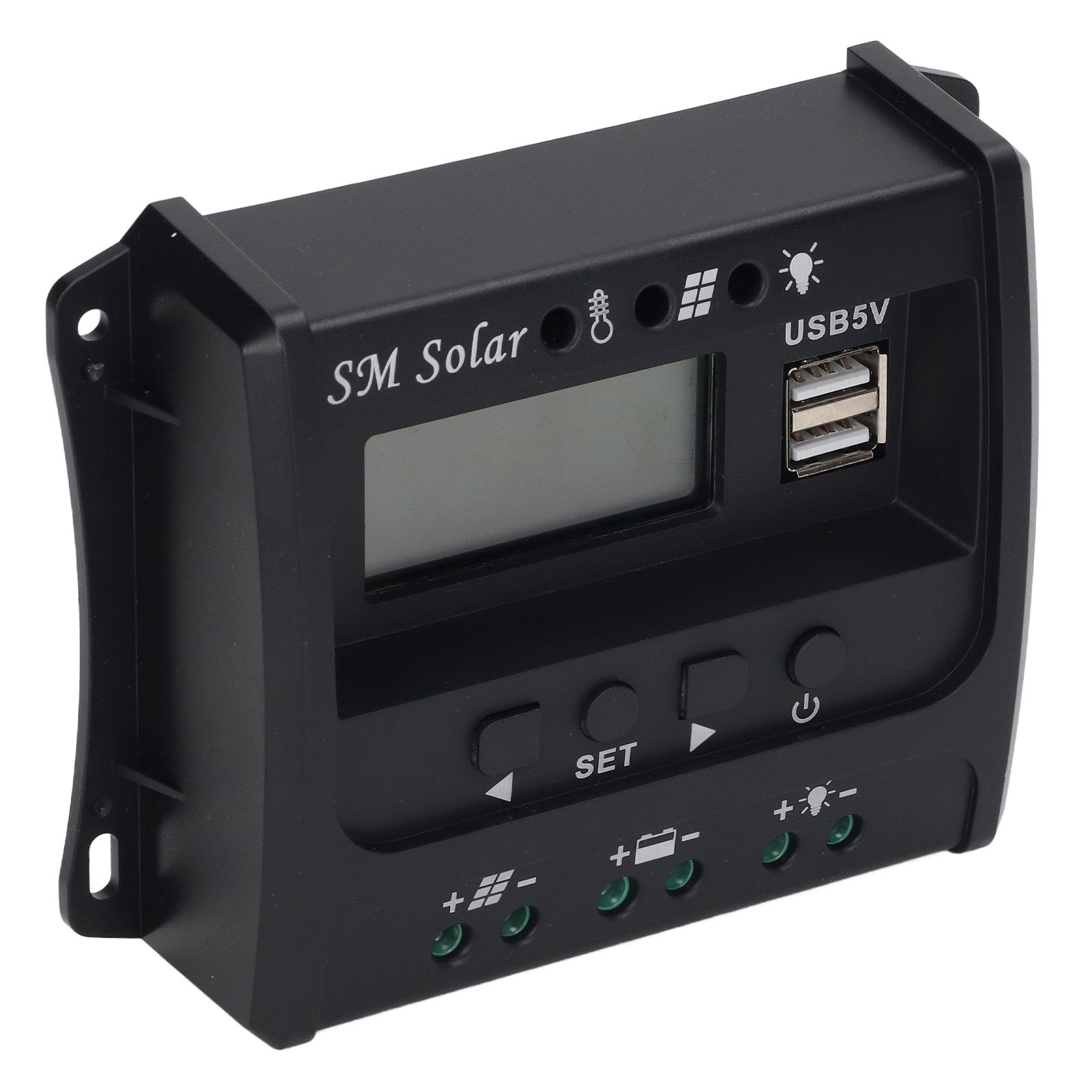 Solar Panel Controller 3 Stage PWM Charging Intelligent Microcontroller ABS Aluminum Plate 12V 24V Solar Charge Controller SEC10(10A) - Image 3