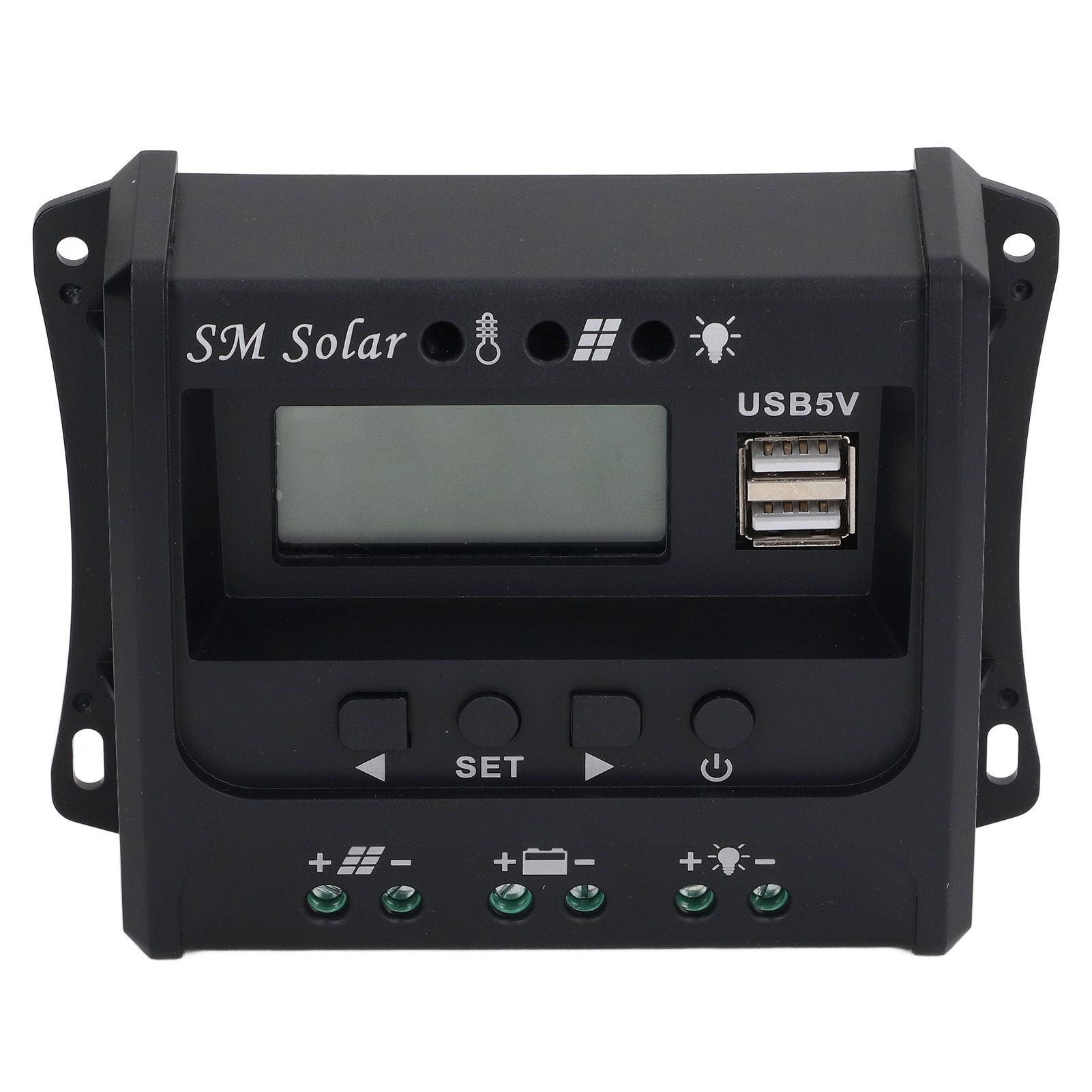 Solar Panel Controller 3 Stage PWM Charging Intelligent Microcontroller ABS Aluminum Plate 12V 24V Solar Charge Controller SEC10(10A) - Image 4