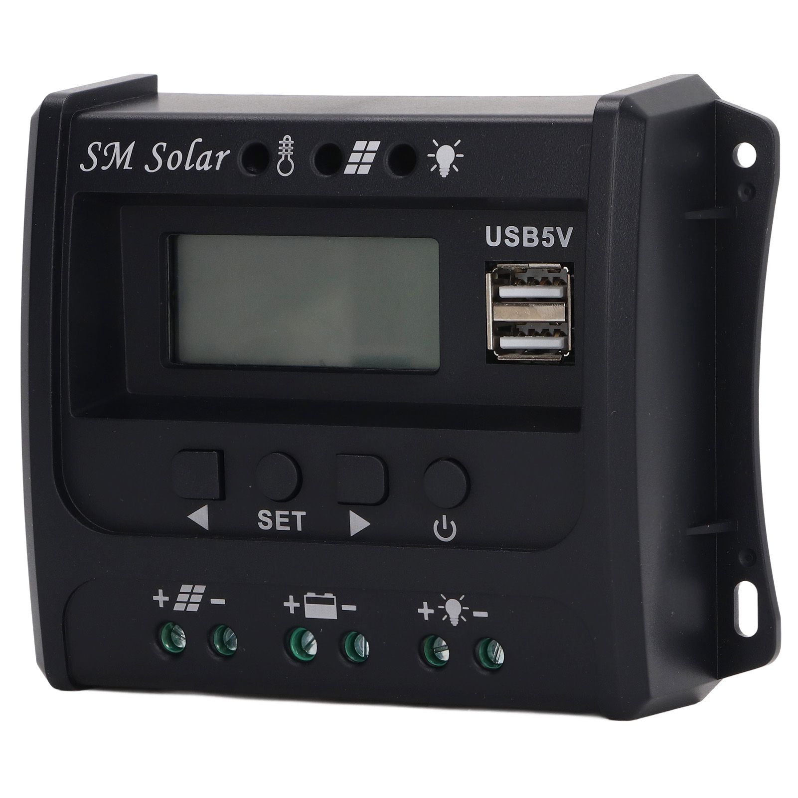 Solar Panel Controller 3 Stage PWM Charging Intelligent Microcontroller ABS Aluminum Plate 12V 24V Solar Charge Controller SEC10(10A) - Image 5