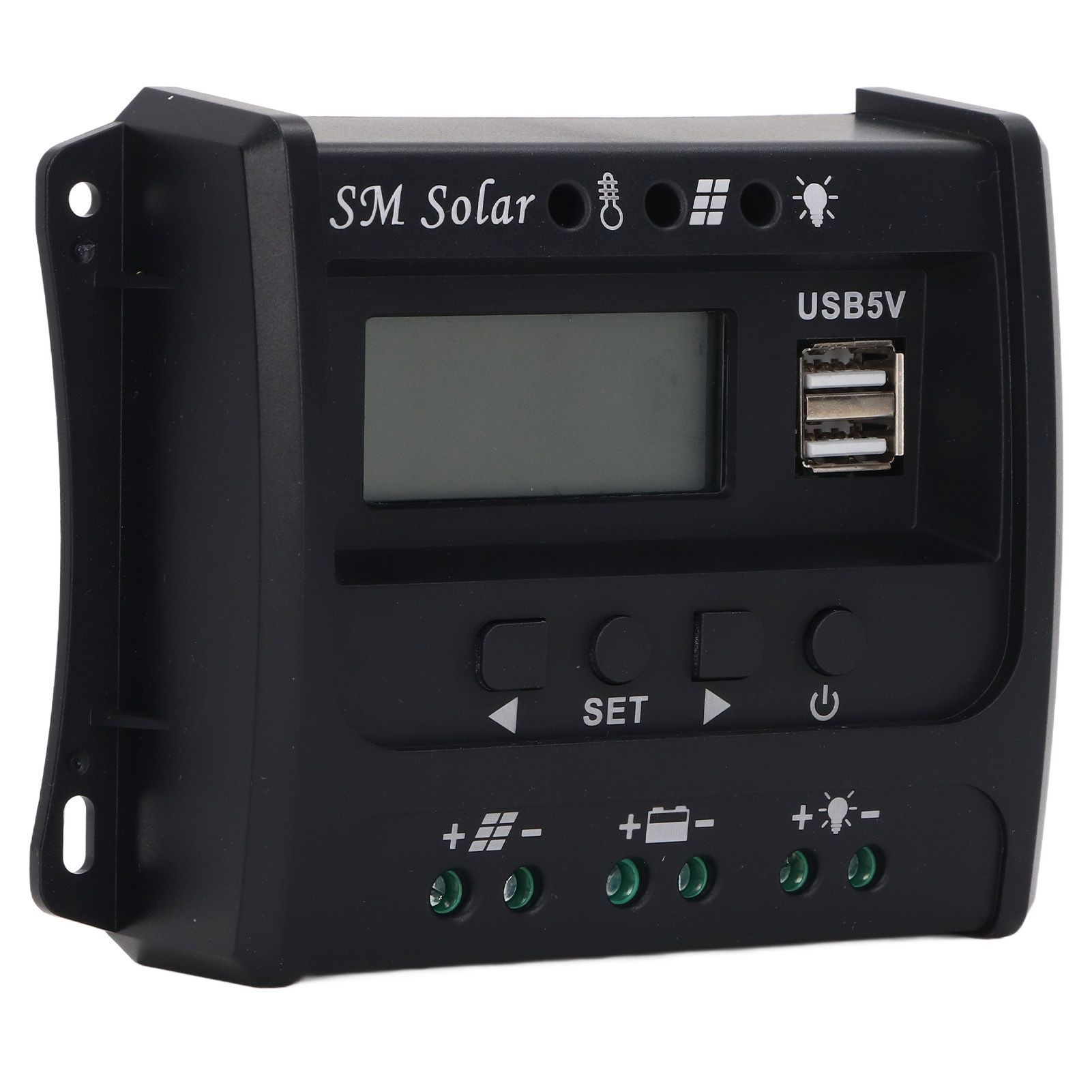 Solar Panel Controller 3 Stage PWM Charging Intelligent Microcontroller ABS Aluminum Plate 12V 24V Solar Charge Controller SEC10(10A) - Image 6