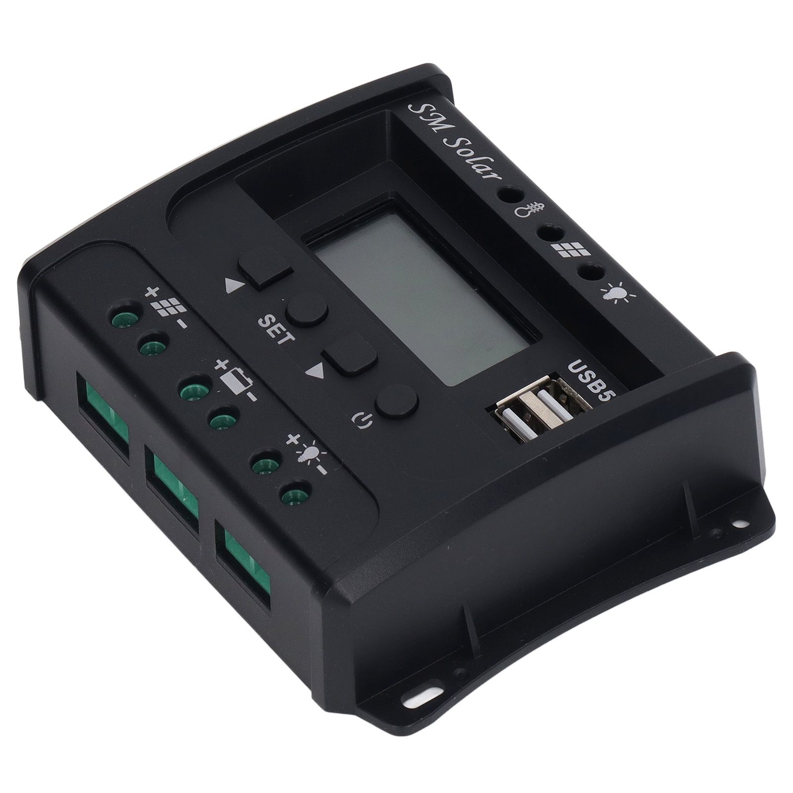 Solar Panel Controller 3 Stage PWM Charging Intelligent Microcontroller ABS Aluminum Plate 12V 24V Solar Charge Controller SEC10(10A) - Image 7