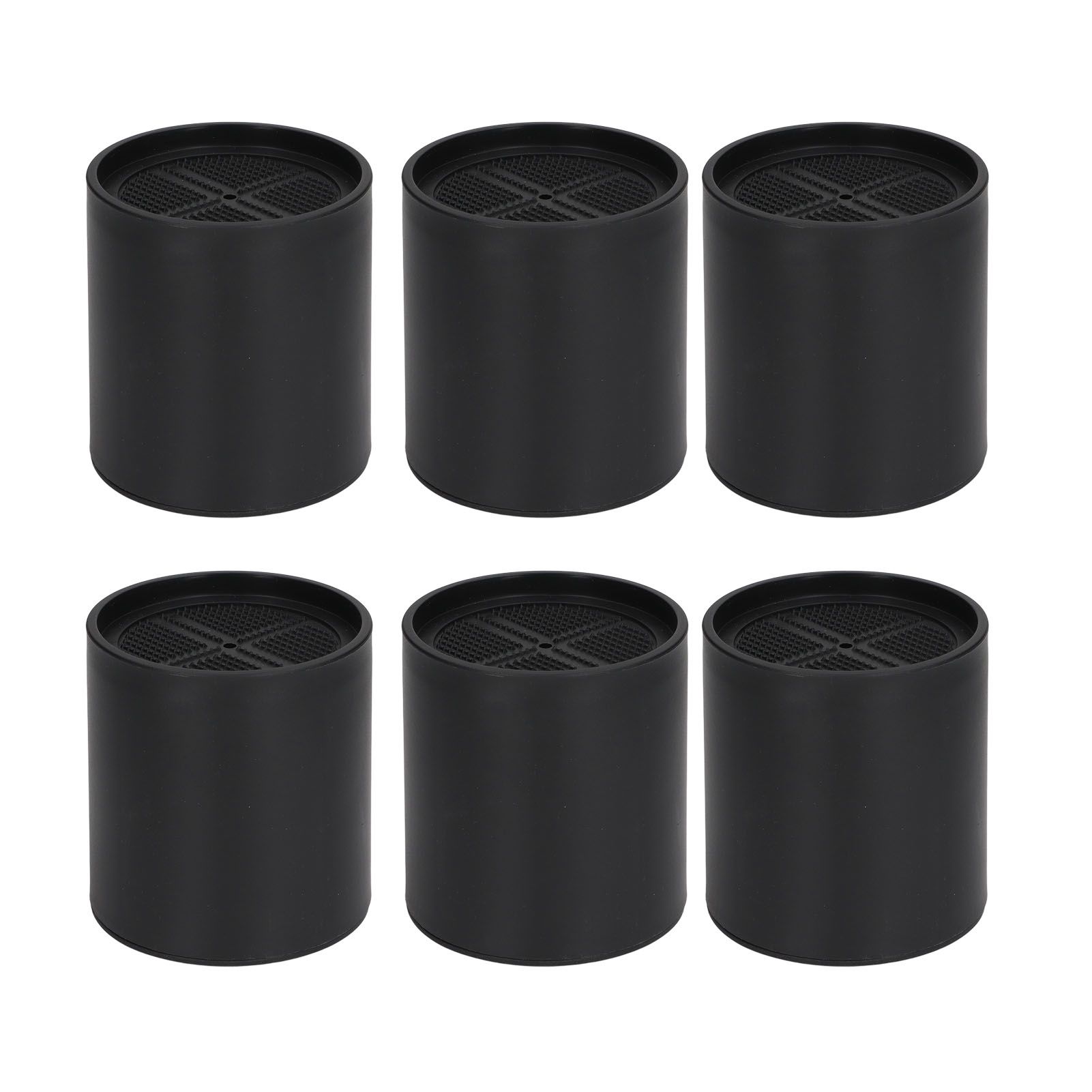 6PCS Furniture Leg Extender Plastic Round 4in Rise Black Furniture Risers for Home Office Sofa - Image 1