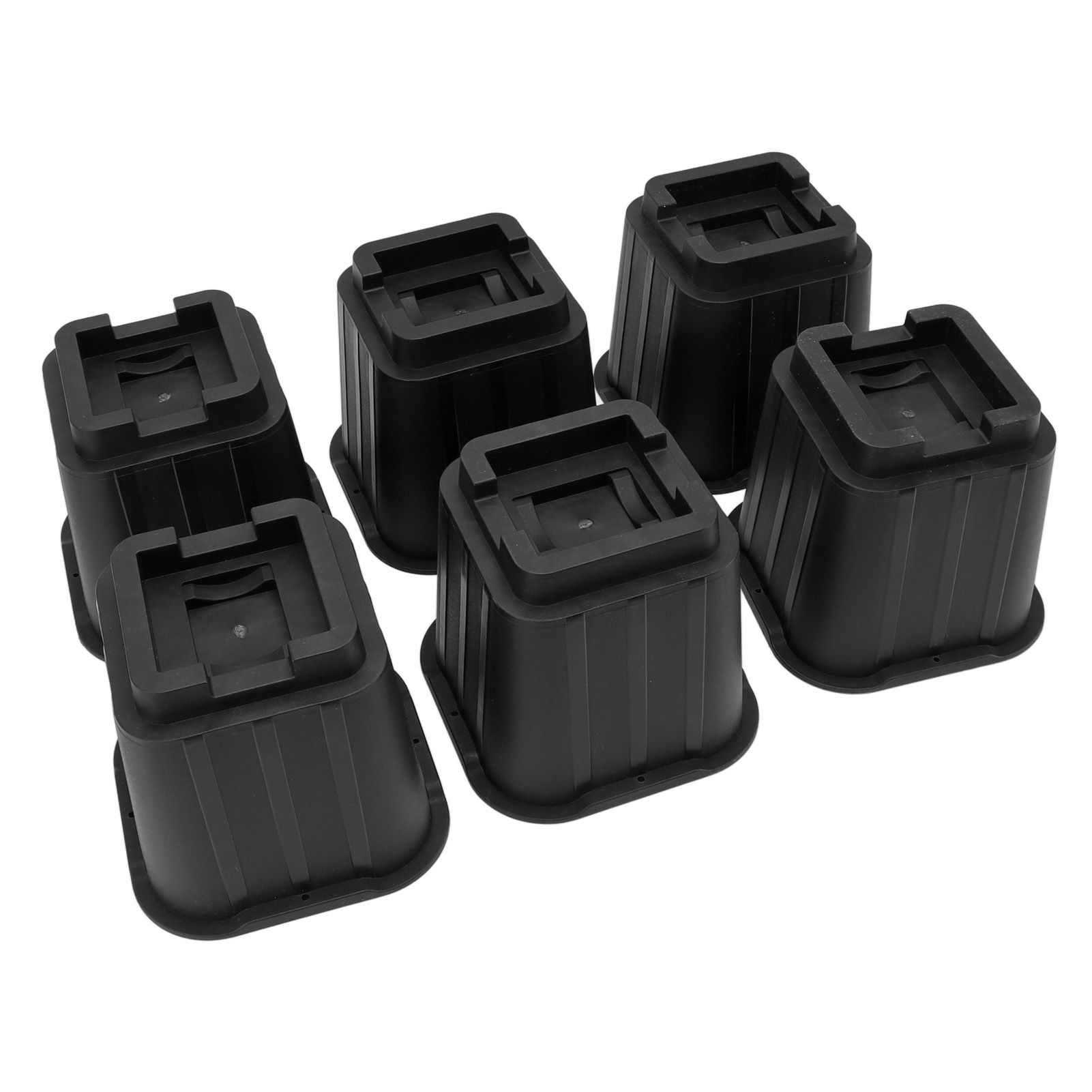 6Pcs Furniture Risers Multifunction 5in Height Black Plastic Furniture Leg Extender for Office Home Sofa - Image 2