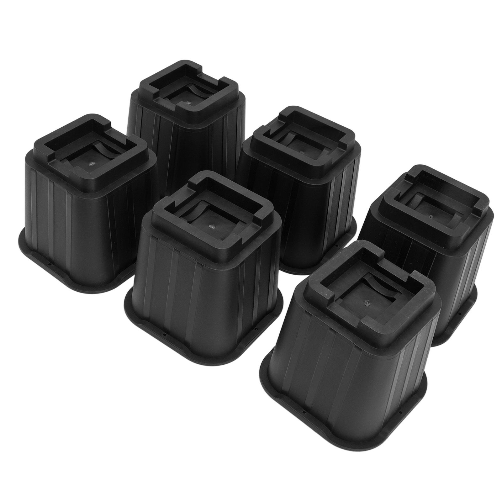 6Pcs Furniture Risers Multifunction 5in Height Black Plastic Furniture Leg Extender for Office Home Sofa - Image 3