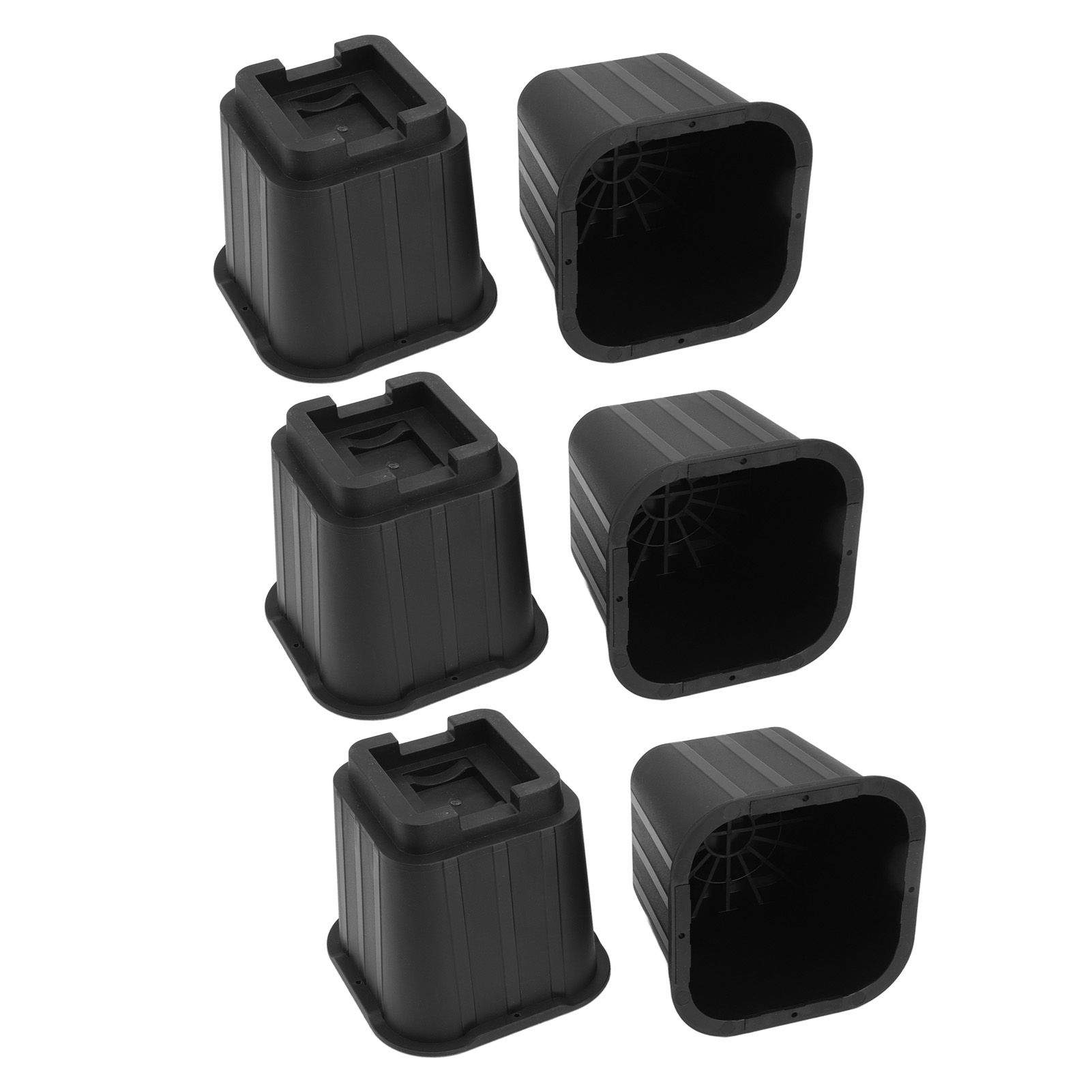 6Pcs Furniture Risers Multifunction 5in Height Black Plastic Furniture Leg Extender for Office Home Sofa - Image 6