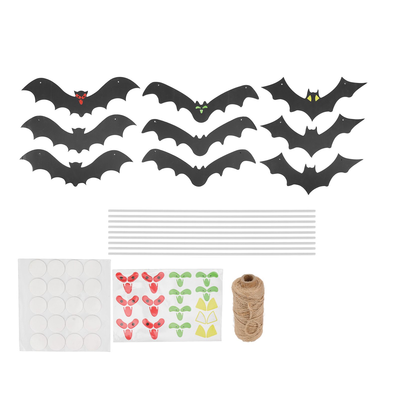 9 PCS Hanging Bats Decoration Courtyard Halloween Party Festival Flying Bats Hanging Ornaments - Image 1