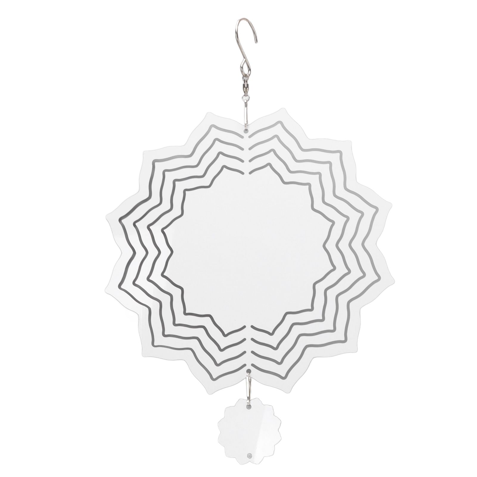 Wind Chime White Simple Delicate Decorative Weather Resistance Ornament for Lamp Tree Wall Lotus Pattern - Image 1