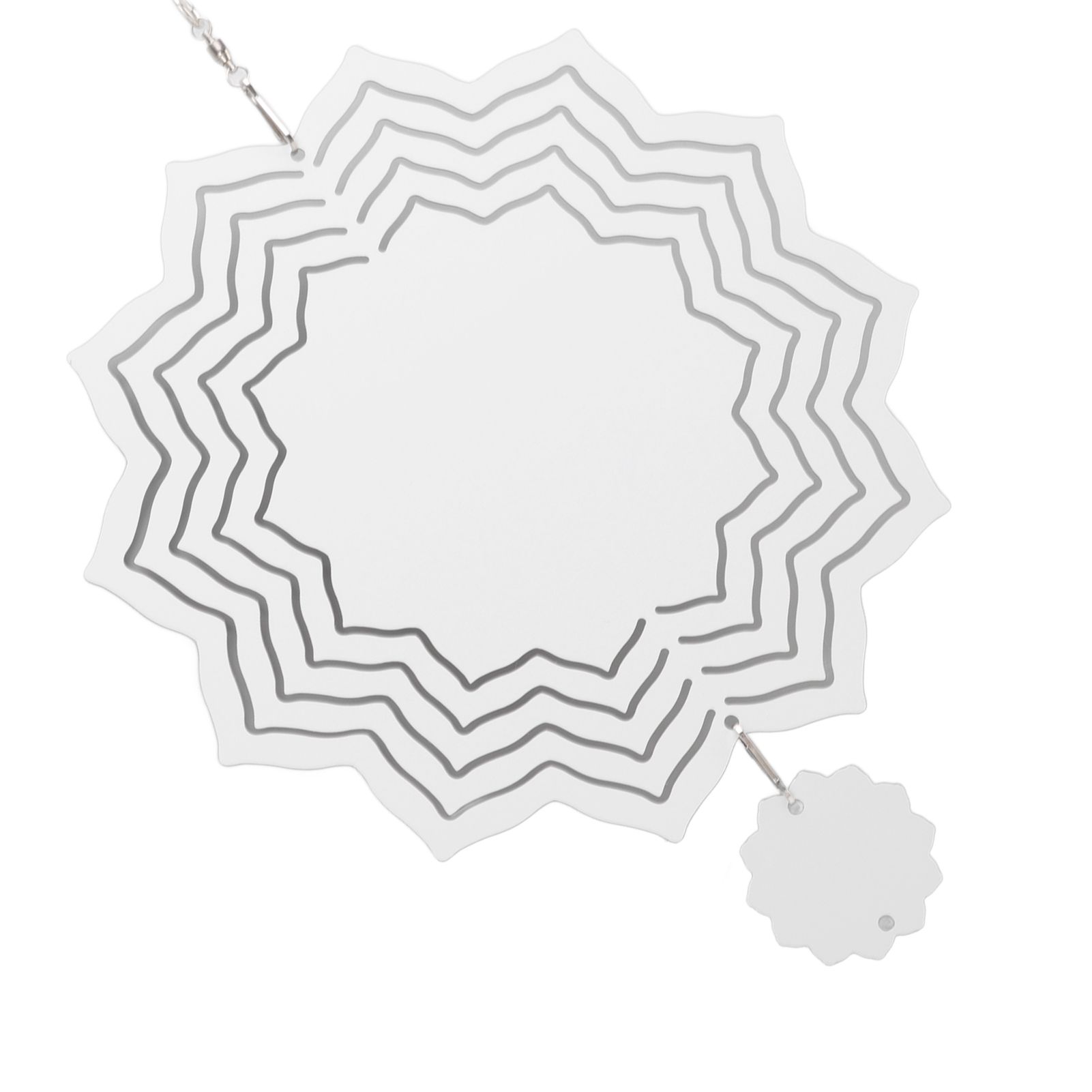 Wind Chime White Simple Delicate Decorative Weather Resistance Ornament for Lamp Tree Wall Lotus Pattern - Image 2