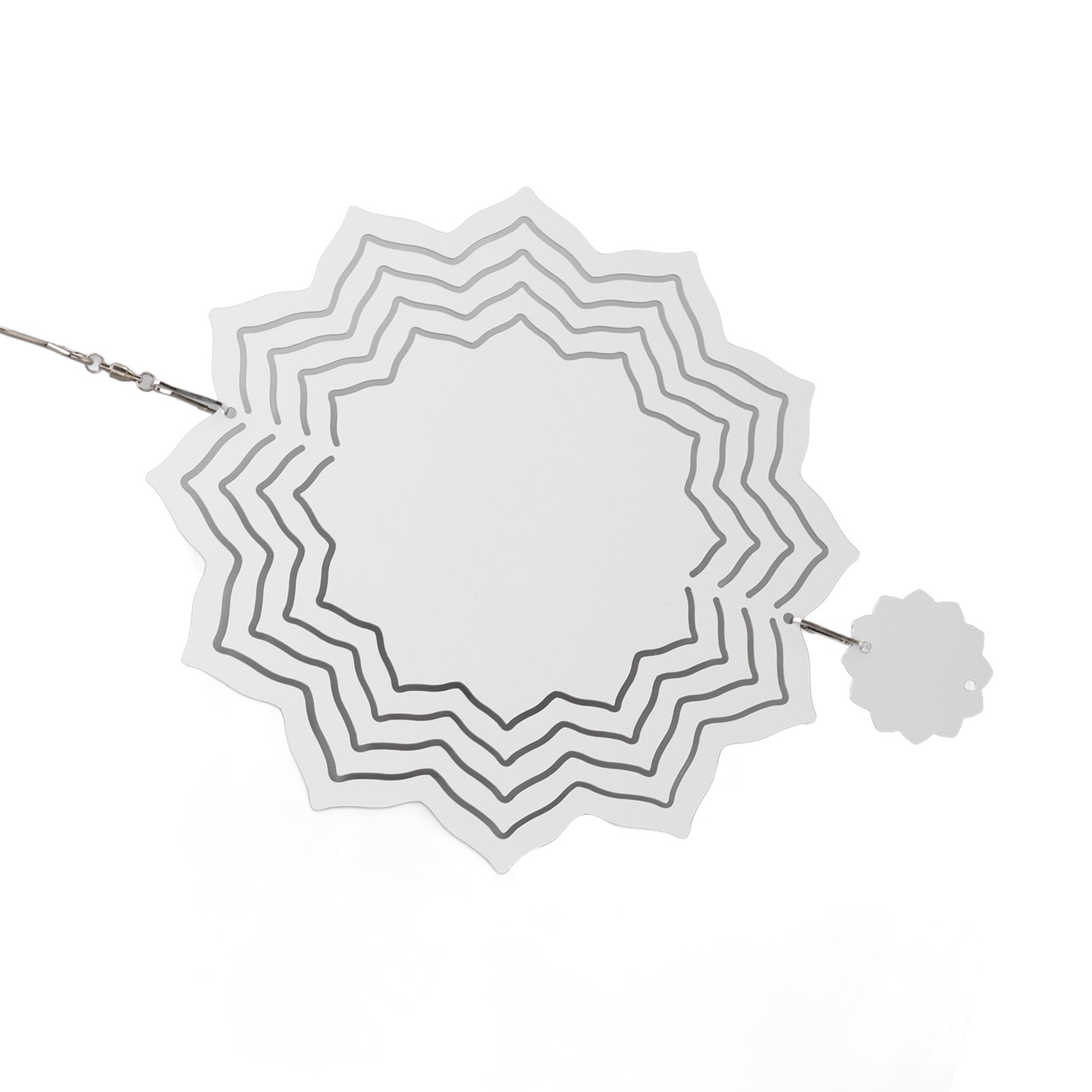 Wind Chime White Simple Delicate Decorative Weather Resistance Ornament for Lamp Tree Wall Lotus Pattern - Image 3