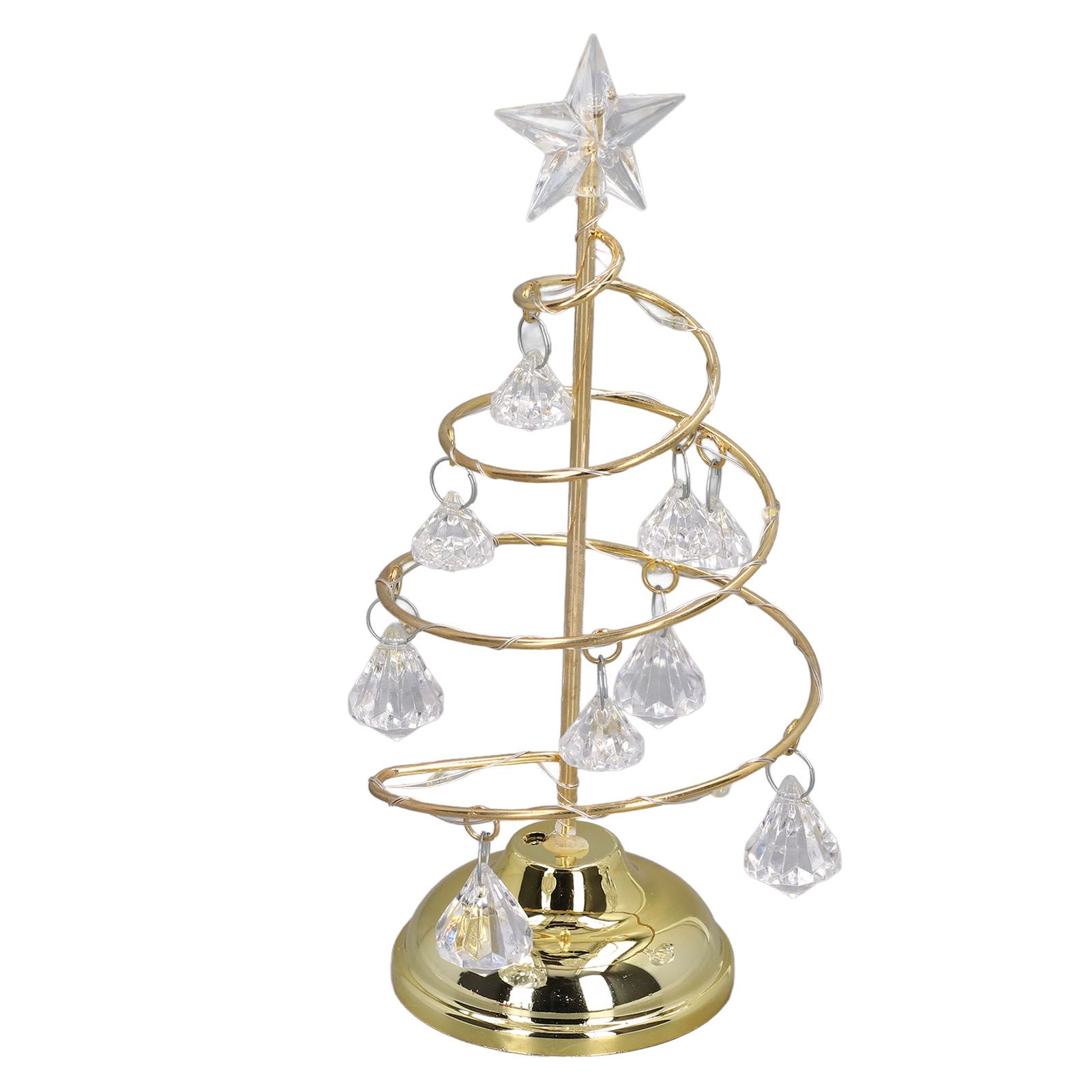 LED Christmas Tree Lamp Small Crystal Decorative Iron Tree Night Light Ornament for Gift Golden Warm Light - Image 5