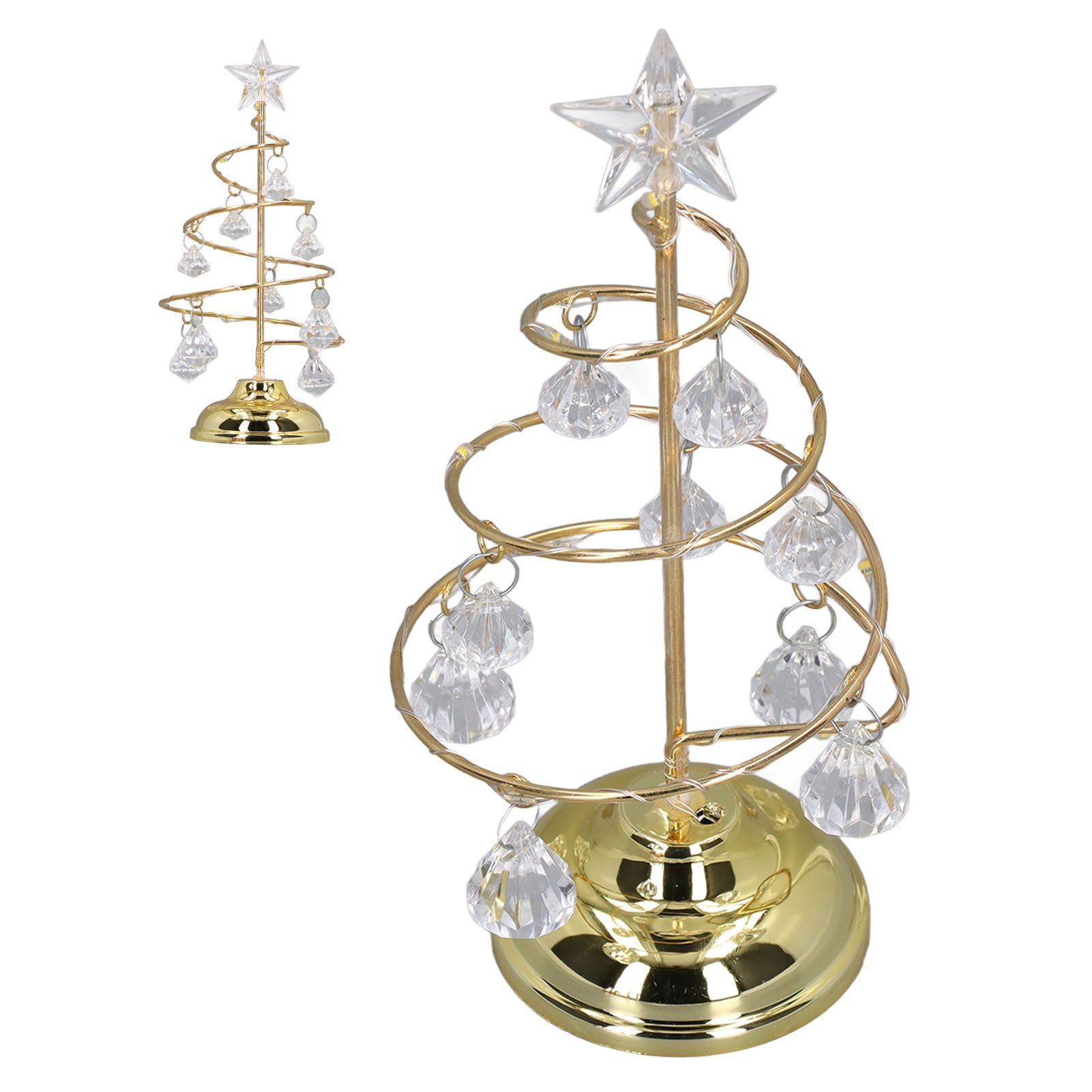 LED Christmas Tree Lamp Small Crystal Decorative Iron Tree Night Light Ornament for Gift Golden Warm Light - Image 7
