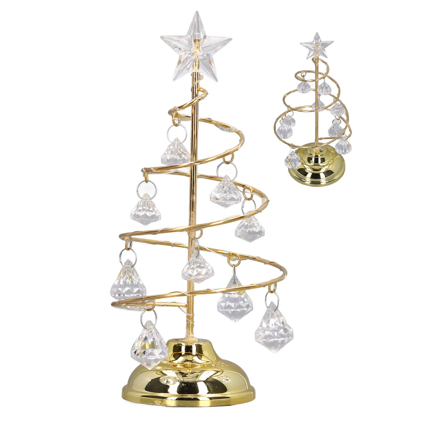 LED Christmas Tree Lamp Small Crystal Decorative Iron Tree Night Light Ornament for Gift Golden Warm Light - Image 8