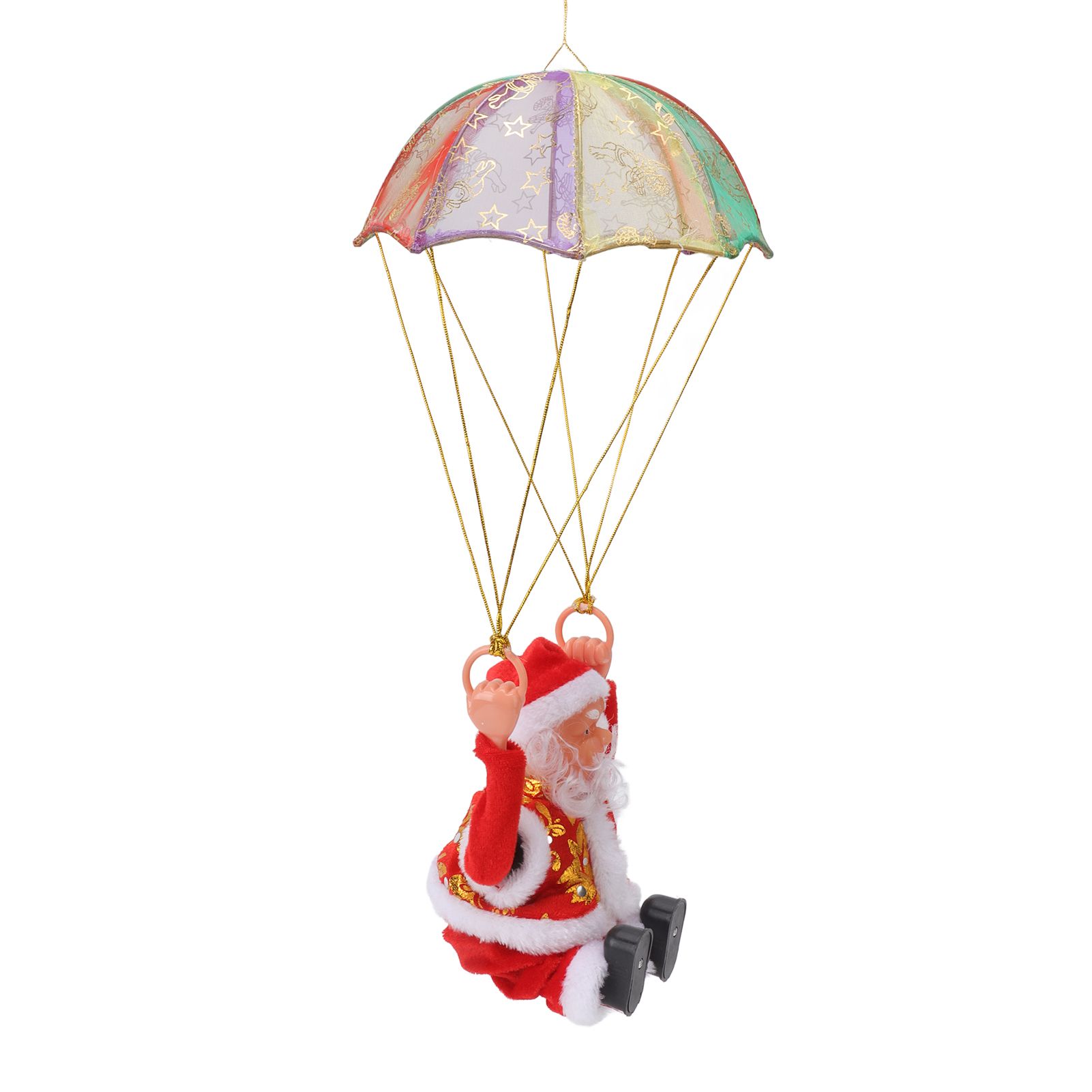 Parachute Christmas Ornaments Lovely Shape Safe Eco Friendly Fleece PC Christmas Hanging Ornament Parachute for Kids Somersault - Image 2