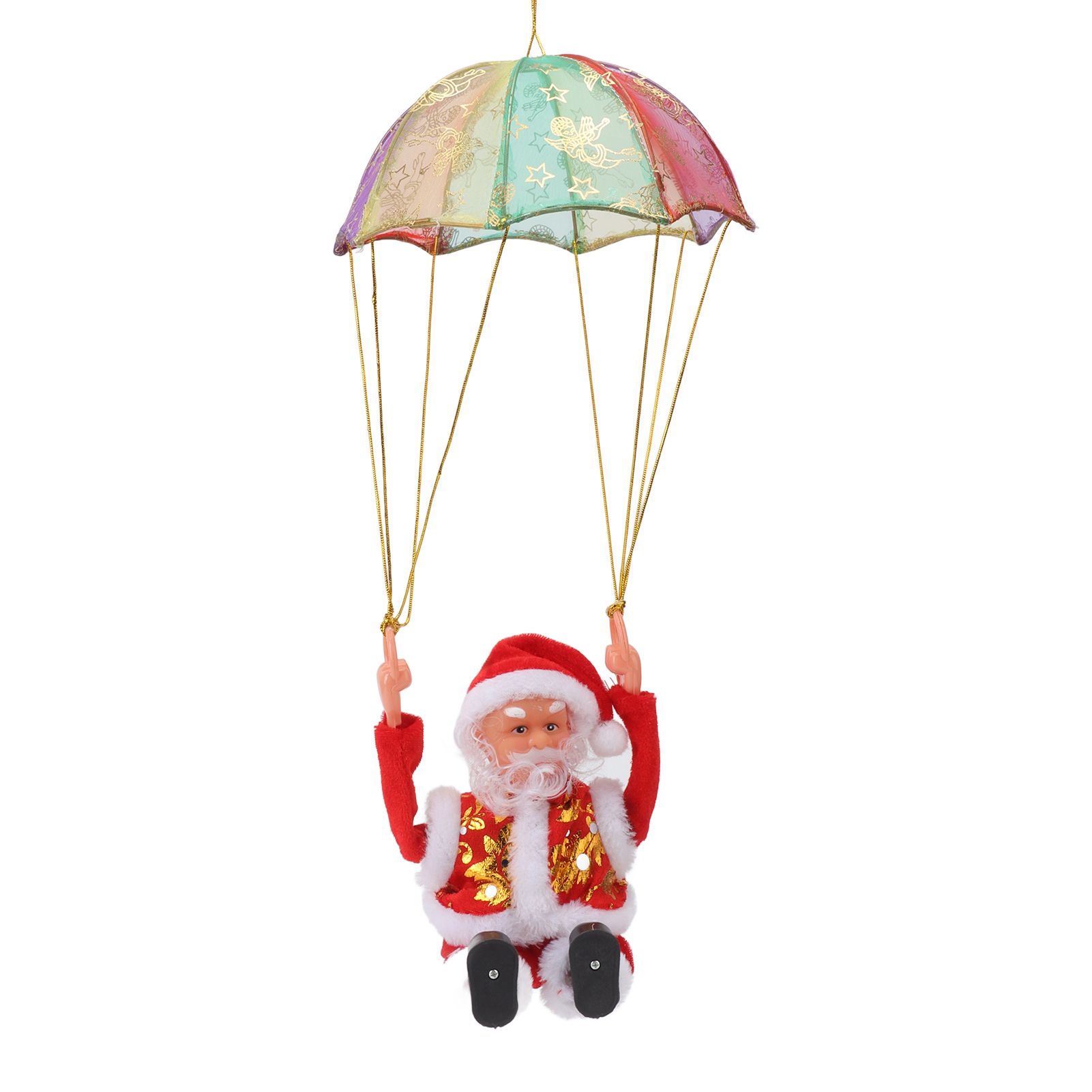 Parachute Christmas Ornaments Lovely Shape Safe Eco Friendly Fleece PC Christmas Hanging Ornament Parachute for Kids Somersault - Image 4