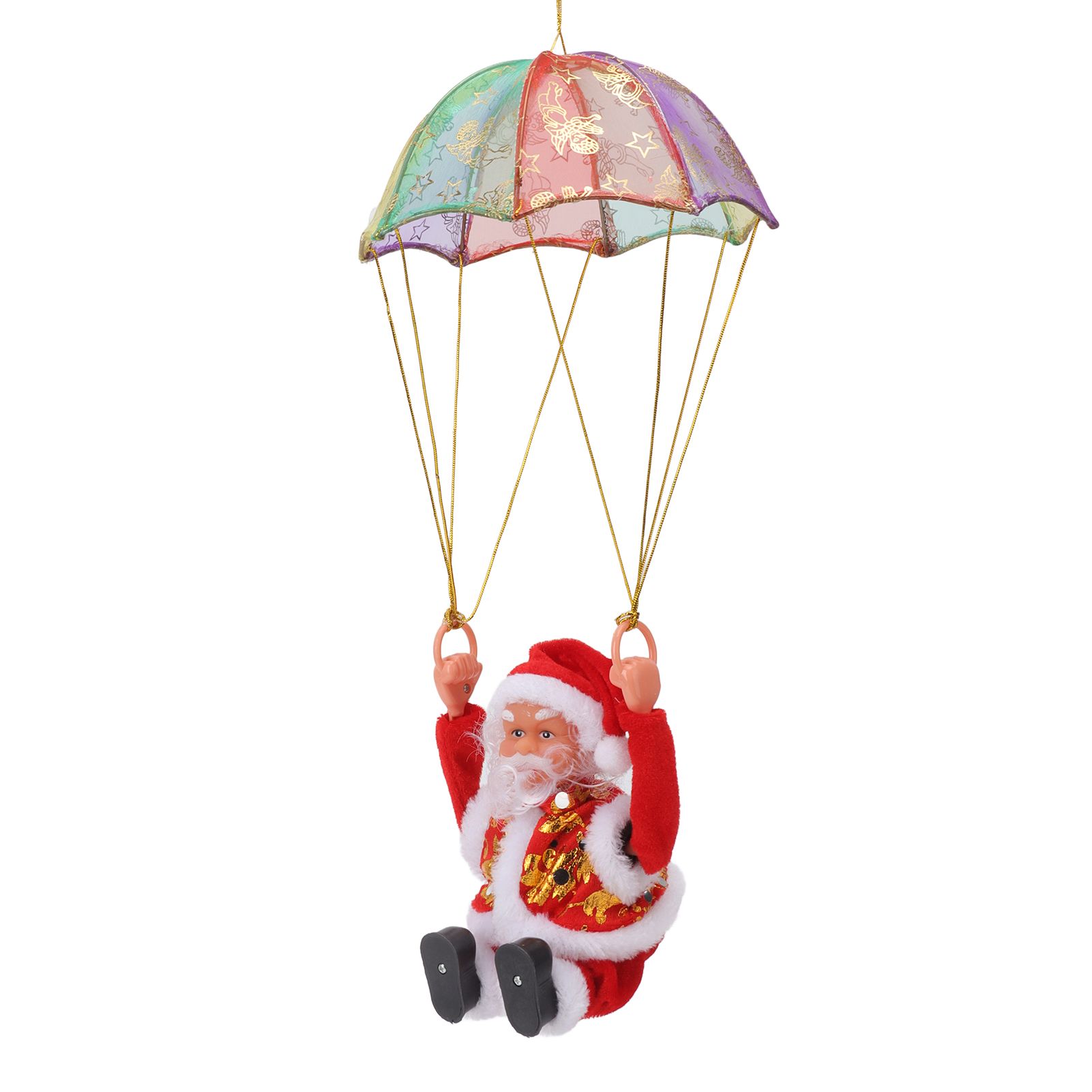 Parachute Christmas Ornaments Lovely Shape Safe Eco Friendly Fleece PC Christmas Hanging Ornament Parachute for Kids Somersault - Image 6