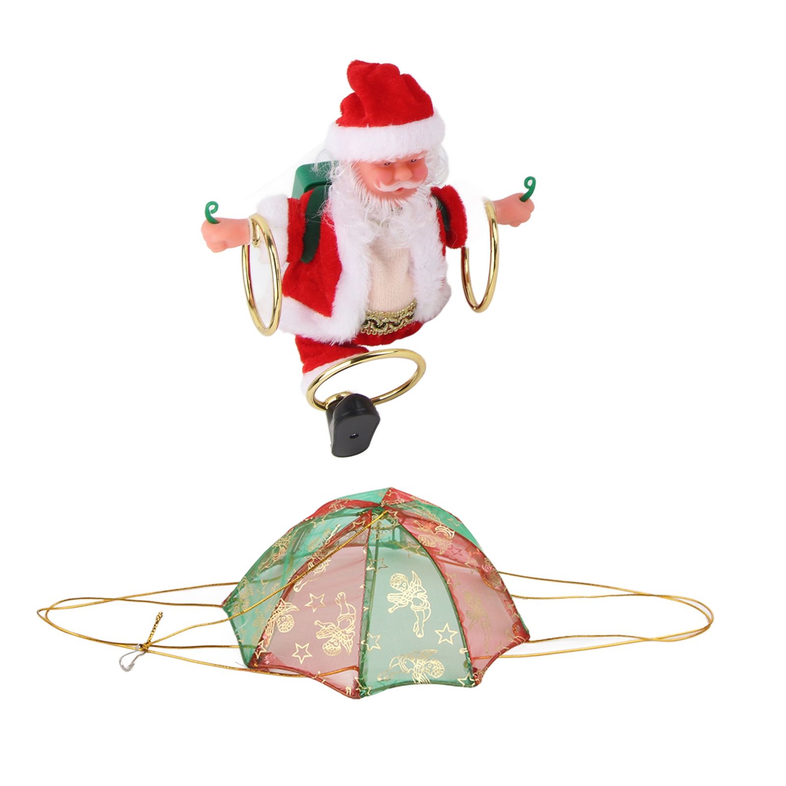 Parachute Christmas Ornaments Lovely Shape Safe Eco Friendly Fleece PC Christmas Hanging Ornament Parachute for Kids Circling - Image 4