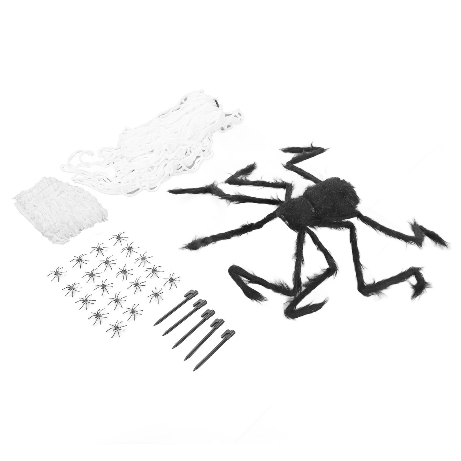 Cobweb and Spider Terror Decoration Soft with 40g Cotton White and Black Spider Cobweb Props for Halloween - Image 5
