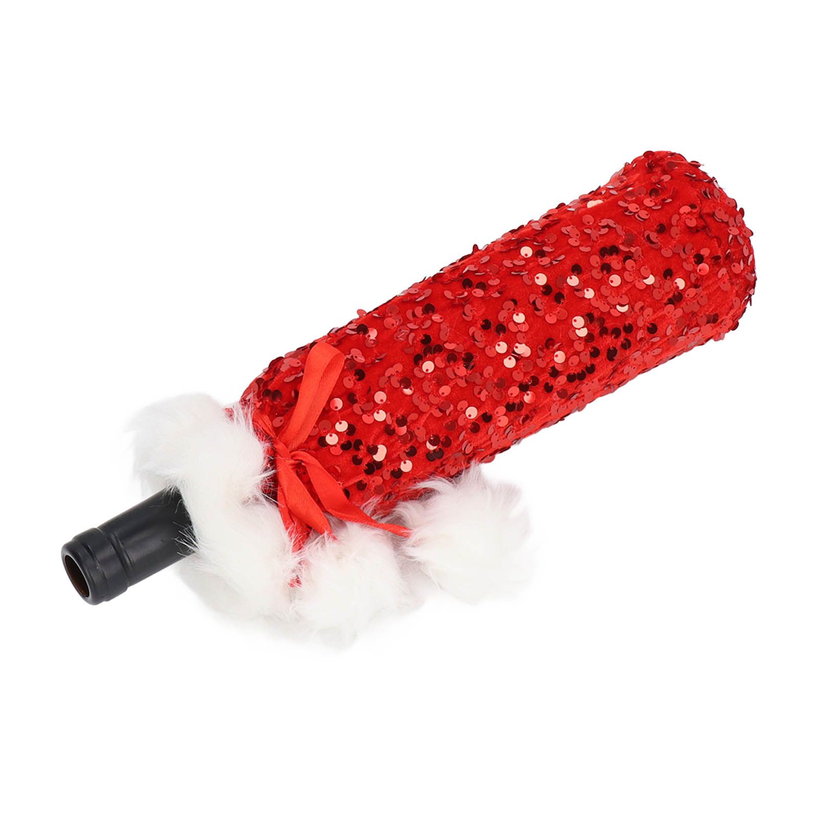 Christmas Wine Bottle Cover Beautiful Shiny Sequin Cloth Decorative Bottle Sleeve Cover for Christmas Parties Red - Image 7