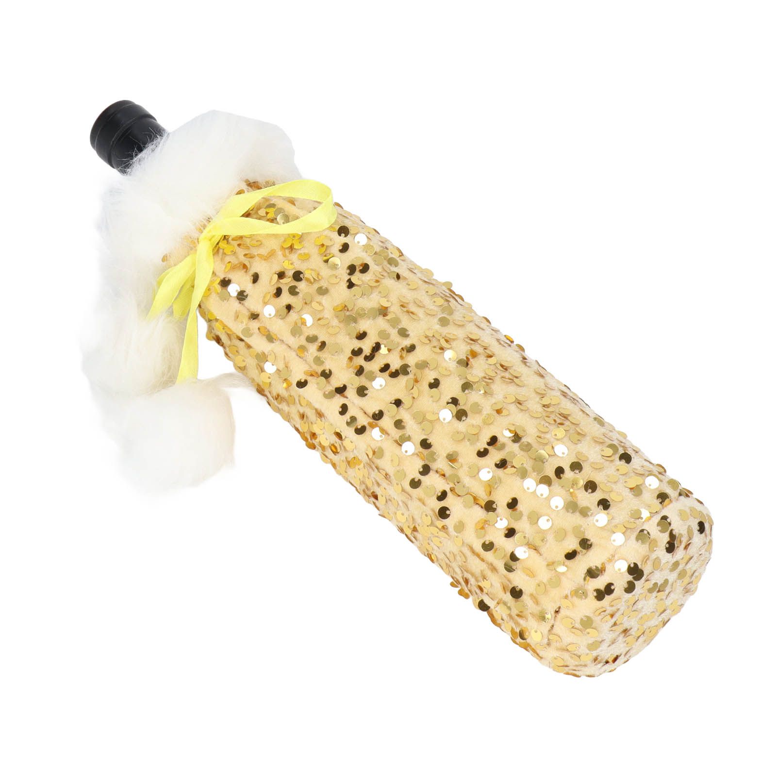 Christmas Wine Bottle Cover Beautiful Shiny Sequin Cloth Decorative Bottle Sleeve Cover for Christmas Parties Gold - Image 4
