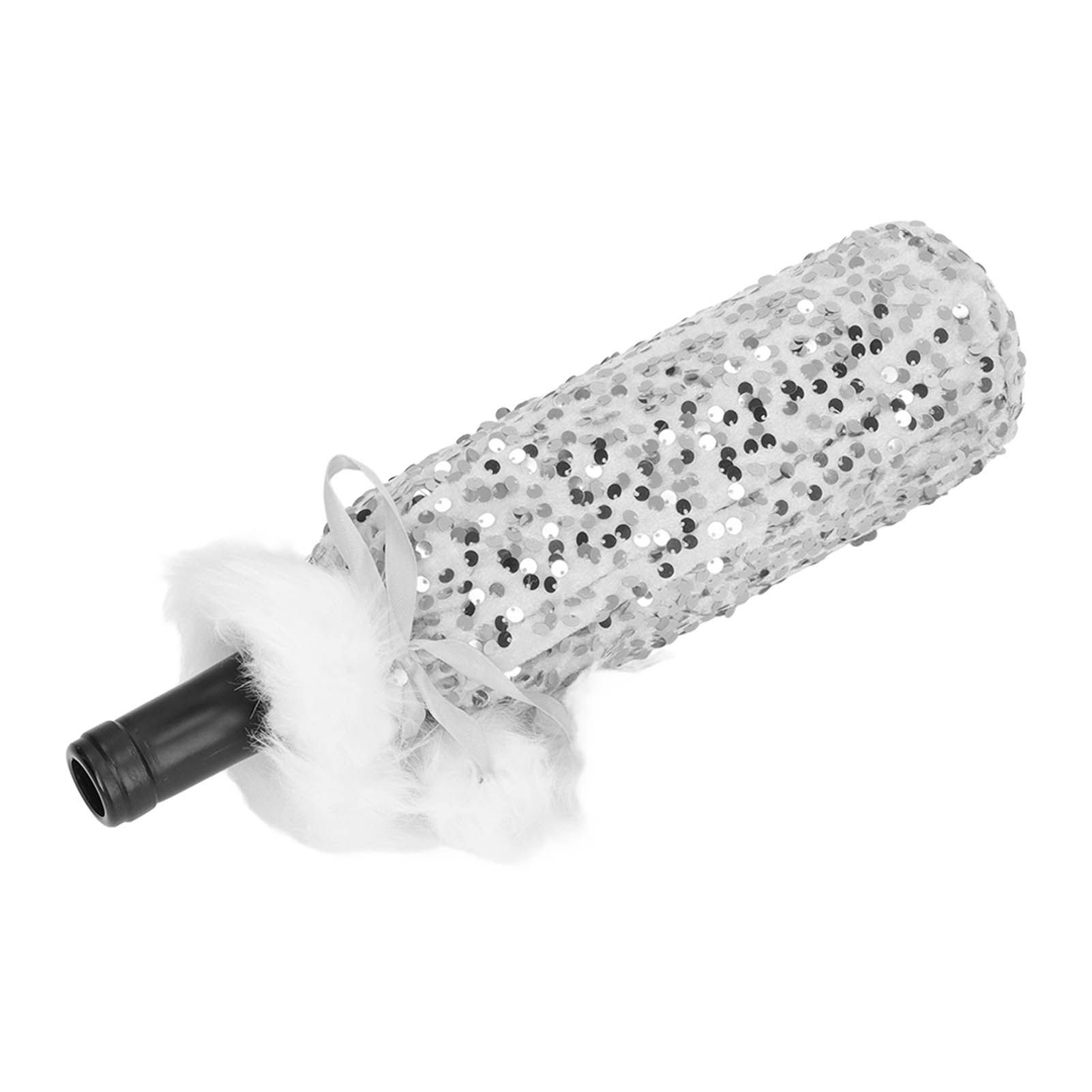 Christmas Wine Bottle Cover Beautiful Shiny Sequin Cloth Decorative Bottle Sleeve Cover for Christmas Parties Silver - Image 7