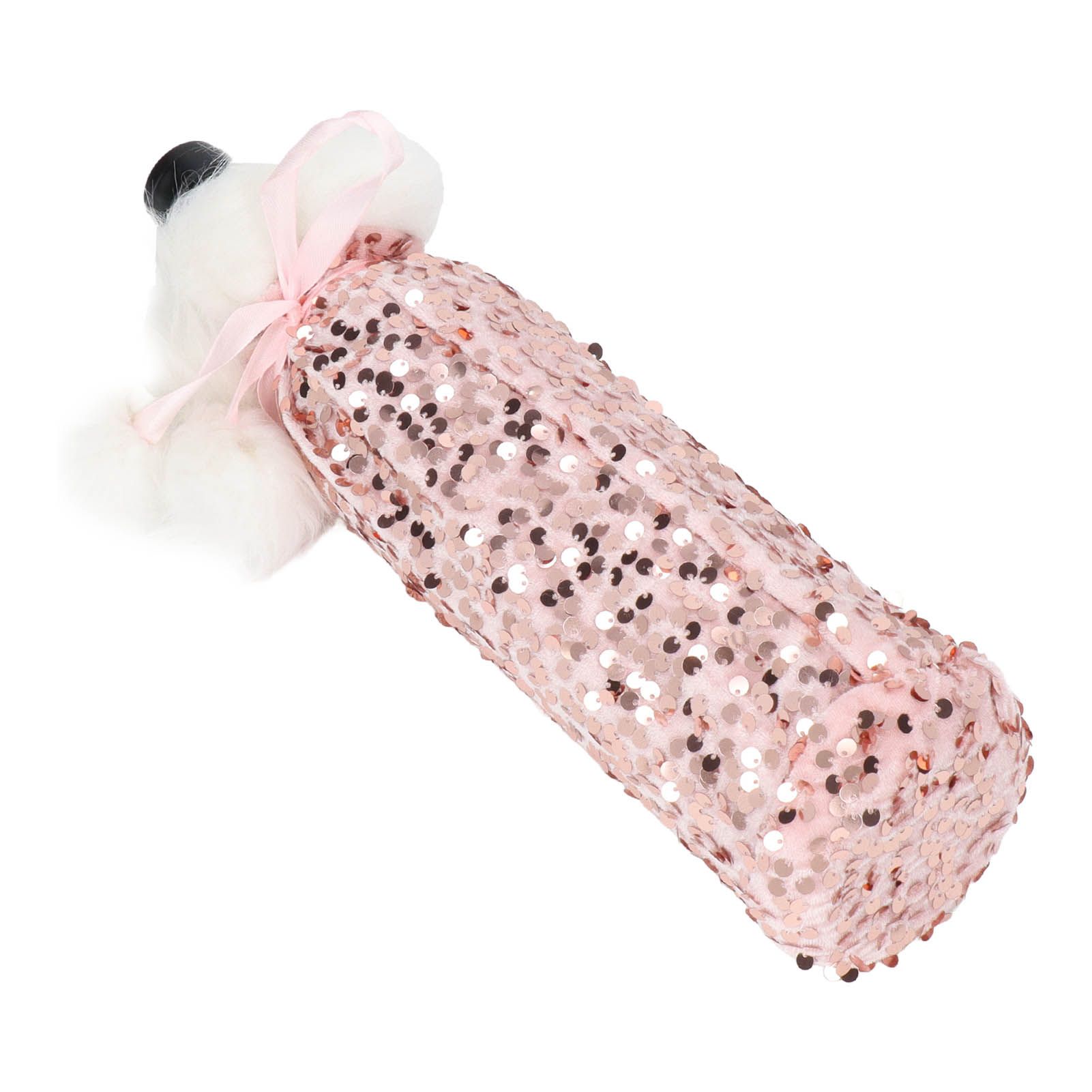 Christmas Wine Bottle Cover Beautiful Shiny Sequin Cloth Decorative Bottle Sleeve Cover for Christmas Parties Rose Gold - Image 4