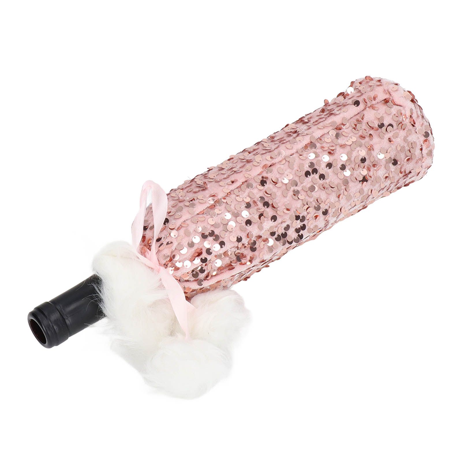 Christmas Wine Bottle Cover Beautiful Shiny Sequin Cloth Decorative Bottle Sleeve Cover for Christmas Parties Rose Gold - Image 7