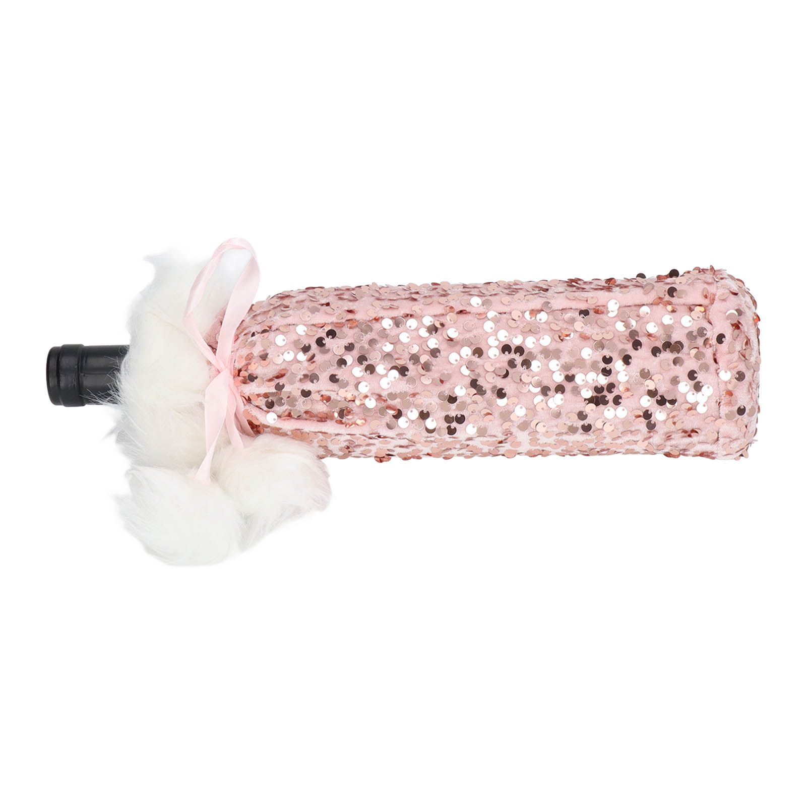 Christmas Wine Bottle Cover Beautiful Shiny Sequin Cloth Decorative Bottle Sleeve Cover for Christmas Parties Rose Gold - Image 8
