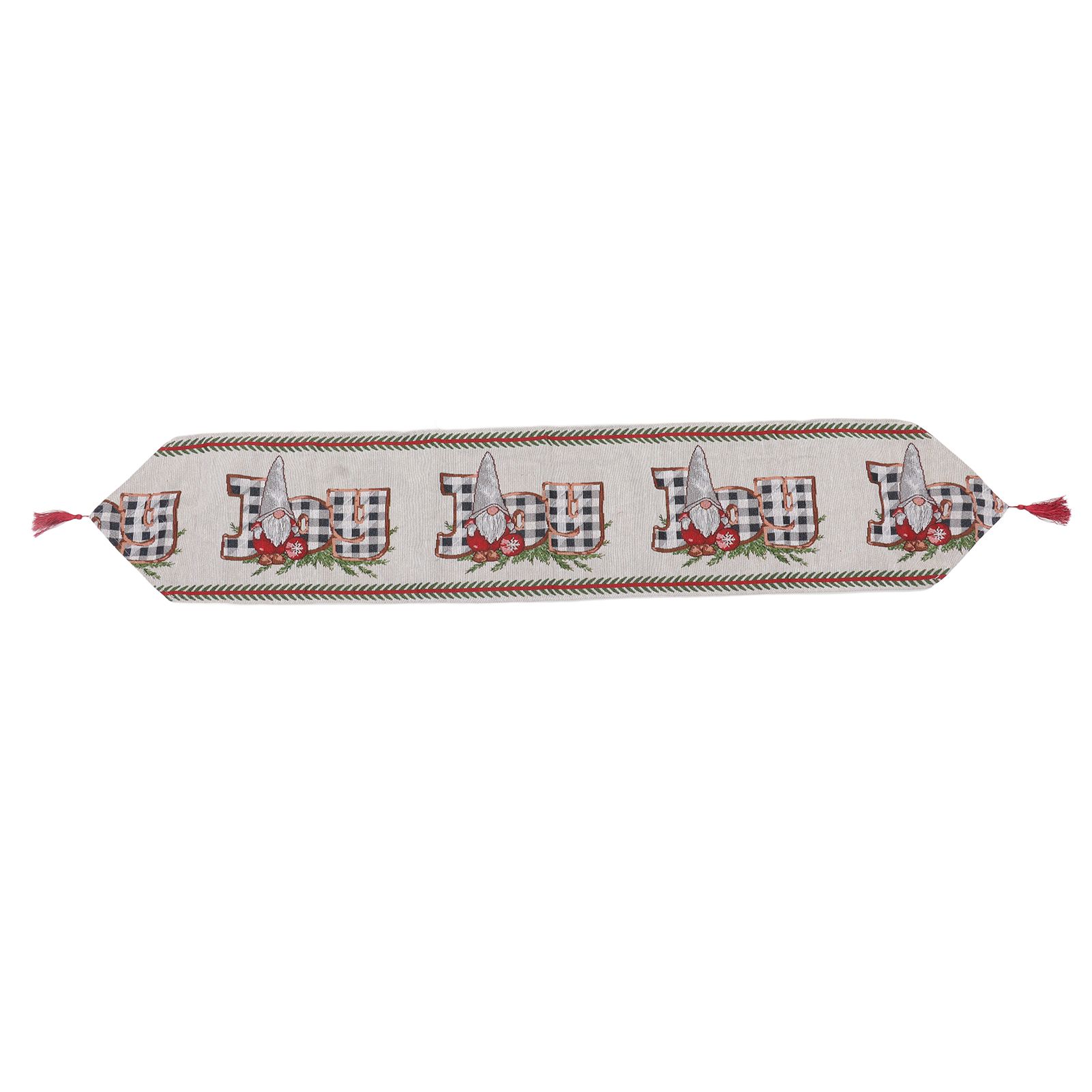 Christmas Table Runner Reusable Washable 1.8m Long Knitted Fabric Table Runner Holiday for Home Cafe Type 2 - Image 1