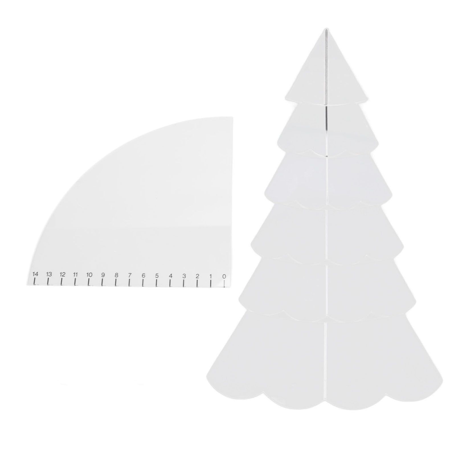 Handmade Christmas Tree Quilting Set Transparent Acrylic DIY Sewing Pattern Template Ruler Tool Set for Bowl Mats Making M - Image 1