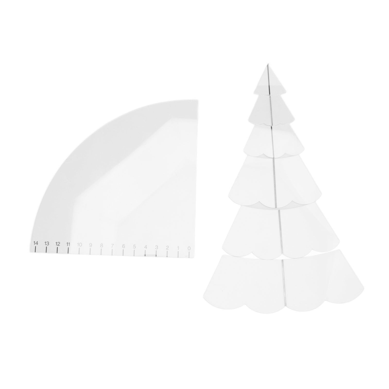 Handmade Christmas Tree Quilting Set Transparent Acrylic DIY Sewing Pattern Template Ruler Tool Set for Bowl Mats Making M - Image 2