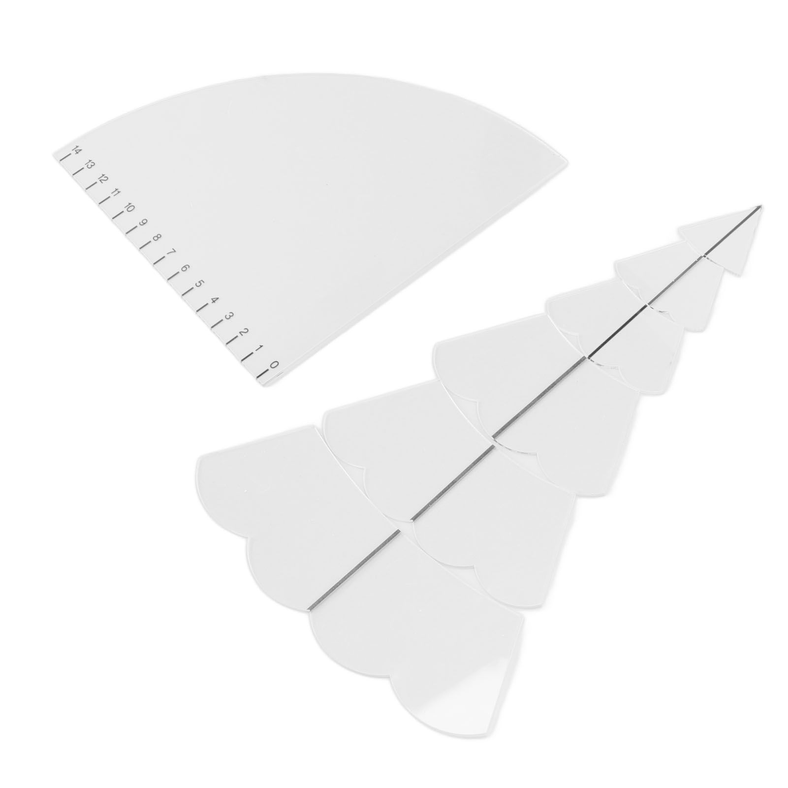 Handmade Christmas Tree Quilting Set Transparent Acrylic DIY Sewing Pattern Template Ruler Tool Set for Bowl Mats Making M - Image 5