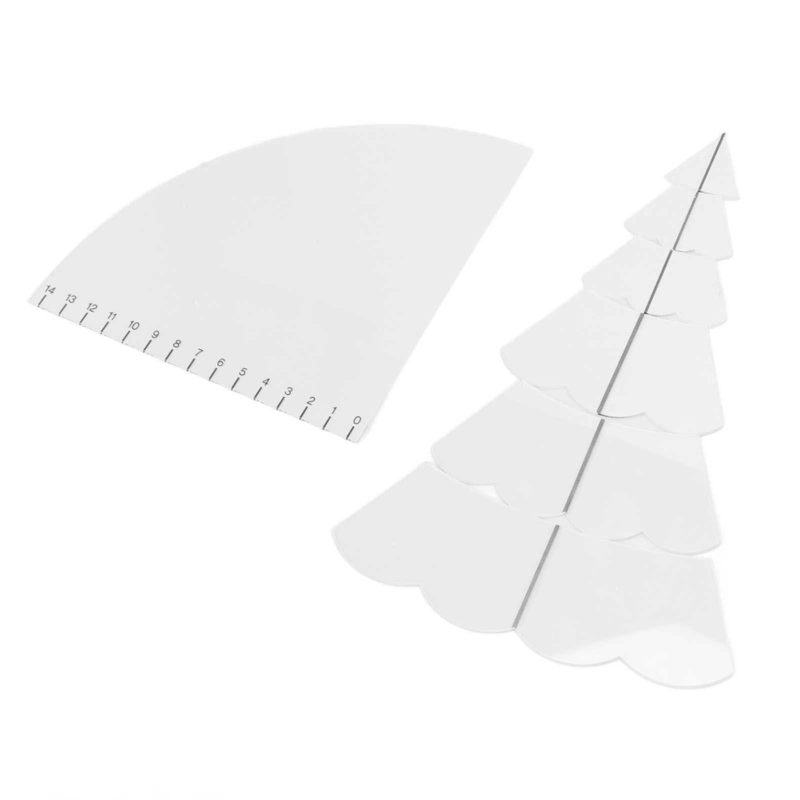 Handmade Christmas Tree Quilting Set Transparent Acrylic DIY Sewing Pattern Template Ruler Tool Set for Bowl Mats Making M - Image 6