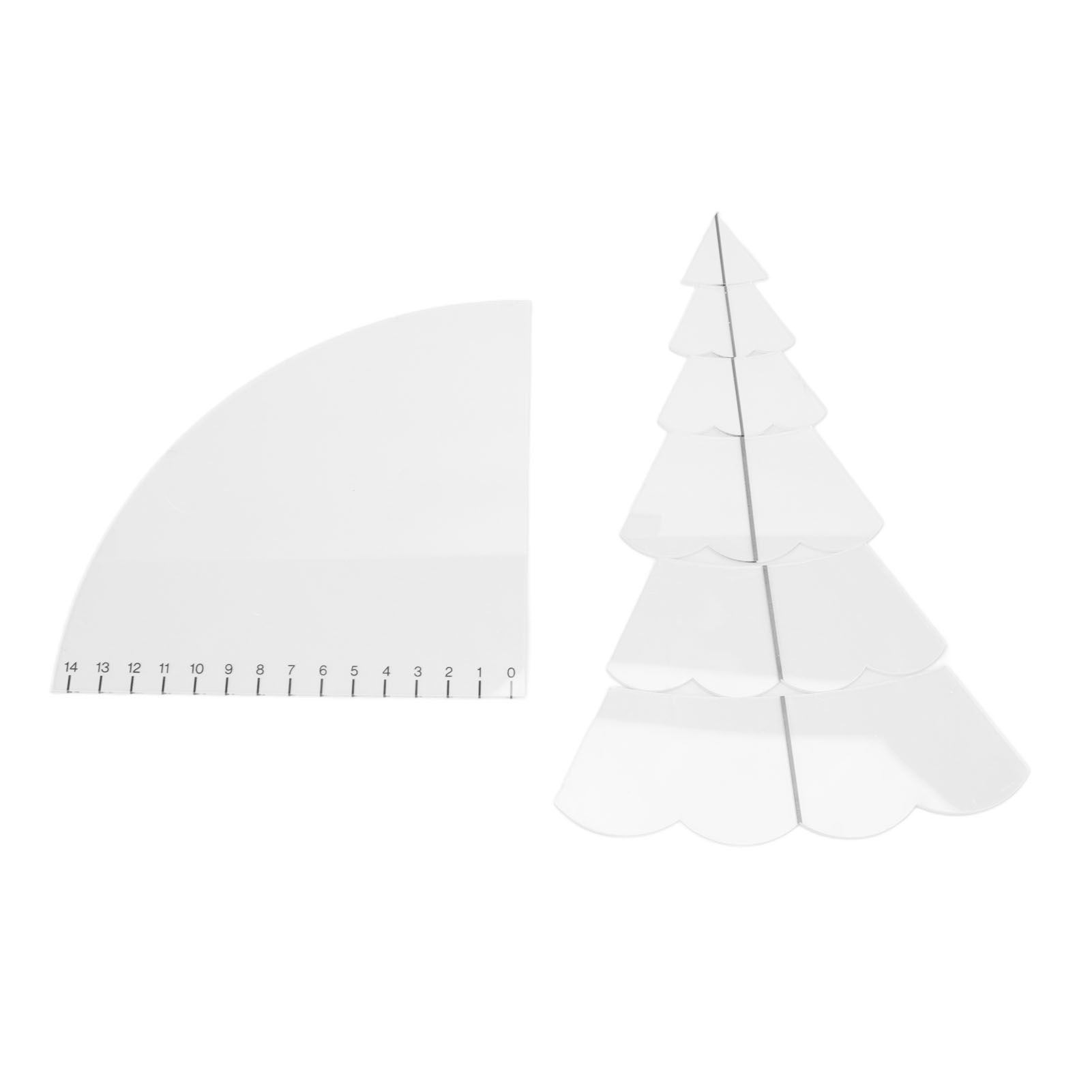 Handmade Christmas Tree Quilting Set Transparent Acrylic DIY Sewing Pattern Template Ruler Tool Set for Bowl Mats Making M - Image 7