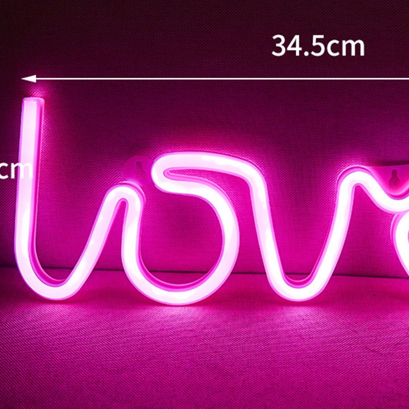 LED Love Neon Sign PS Board and Acrylic Love Sign Lamp with Hanging Holes for Confession Marriage Proposal Pink Battery Powered - Image 3