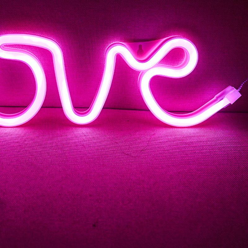 LED Love Neon Sign PS Board and Acrylic Love Sign Lamp with Hanging Holes for Confession Marriage Proposal Pink Battery Powered - Image 5