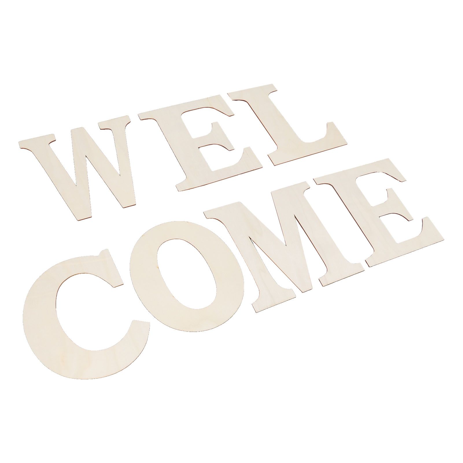 7PCS Welcome Sign Plywood 2mm Thickness Unpainted Welcome Decorative Letters for Wedding Party - Image 2